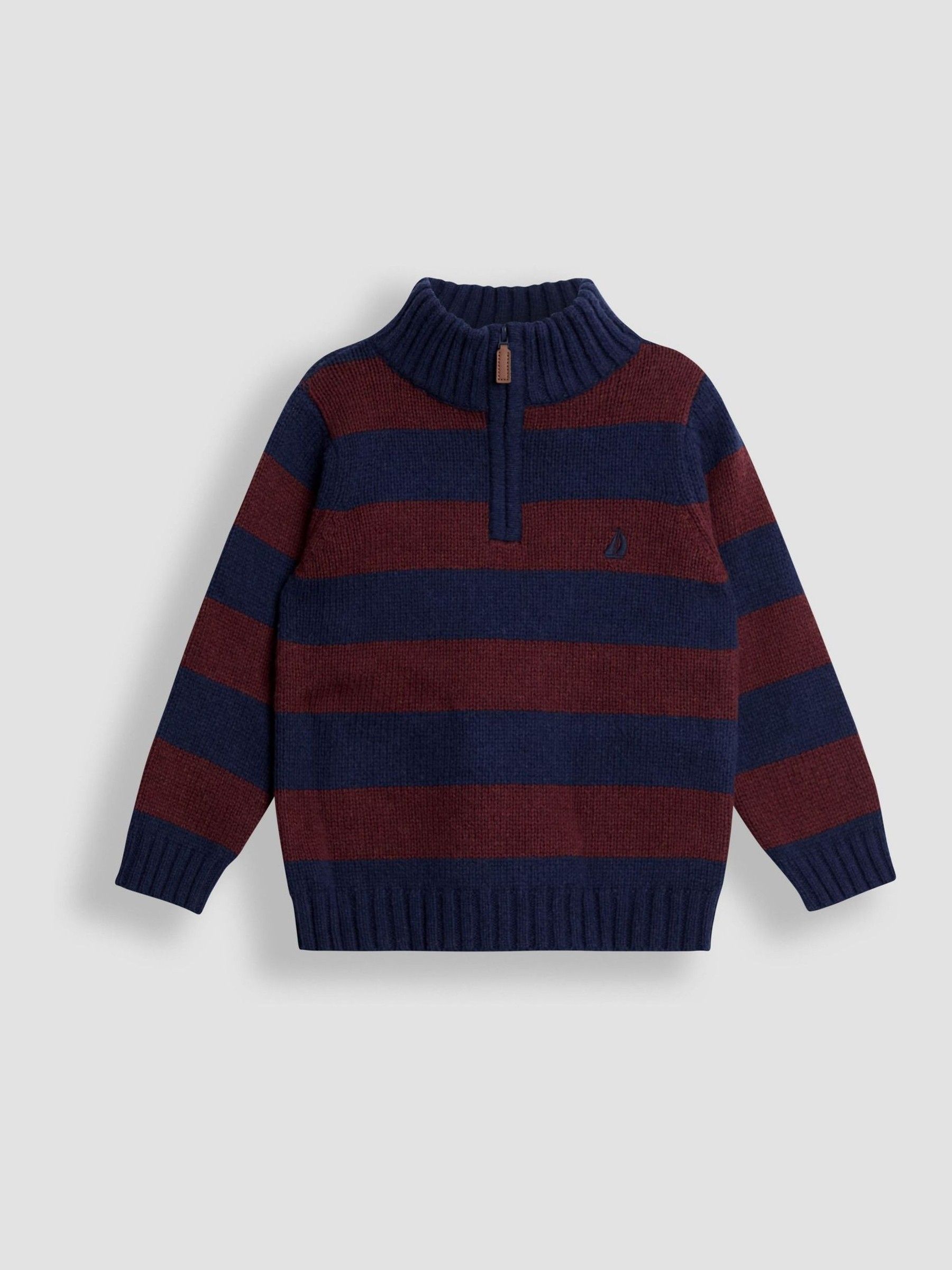 Red Classic Stripe Half Zip Jumper - Image 1 of 3