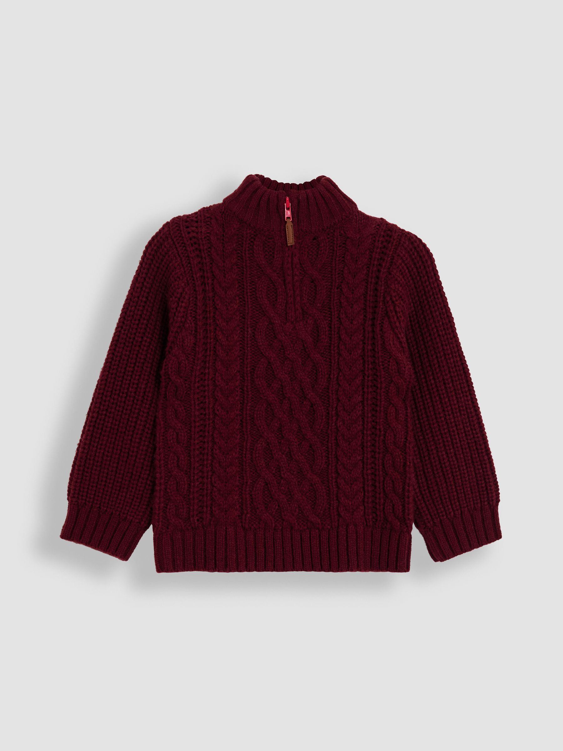 Red Chunky Cable Half Zip Jumper - Image 1 of 3