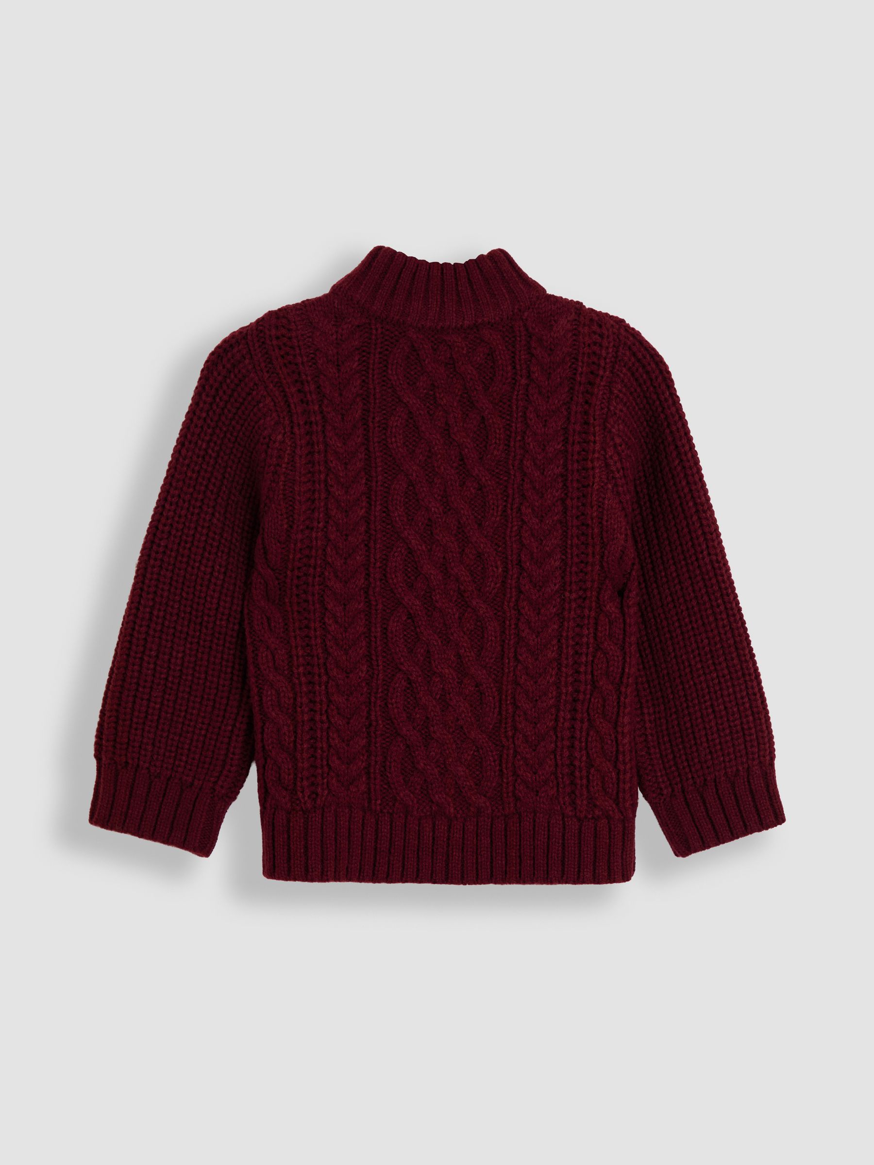 Red Chunky Cable Half Zip Jumper - Image 2 of 3
