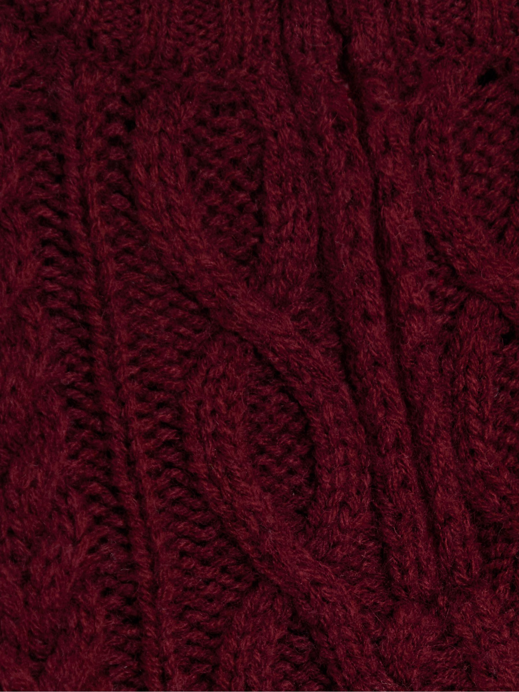 Red Chunky Cable Half Zip Jumper - Image 3 of 3