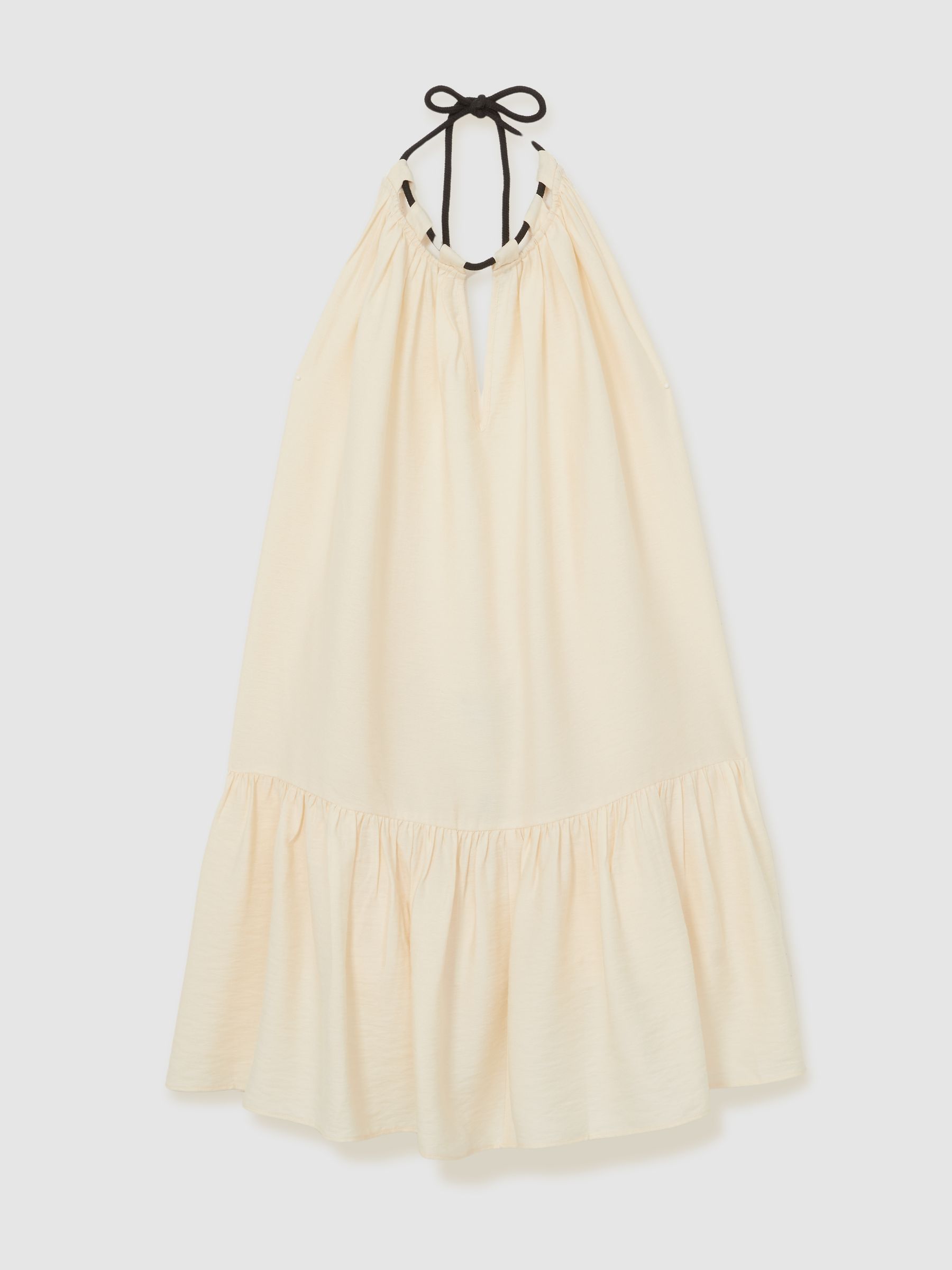 Halterneck Beach Cover-Up Swing Dress in Cream - Image 2 of 6