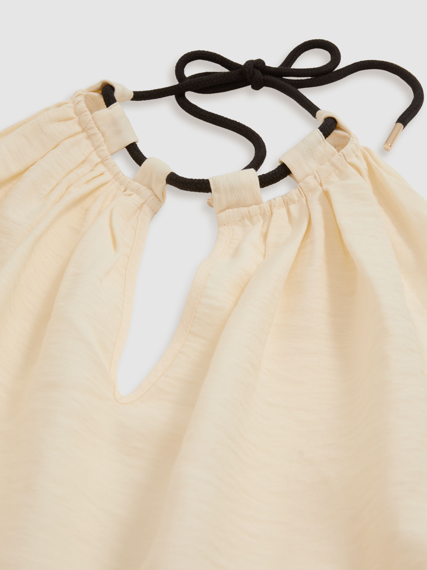 Halterneck Beach Cover-Up Swing Dress in Cream - Image 6 of 6