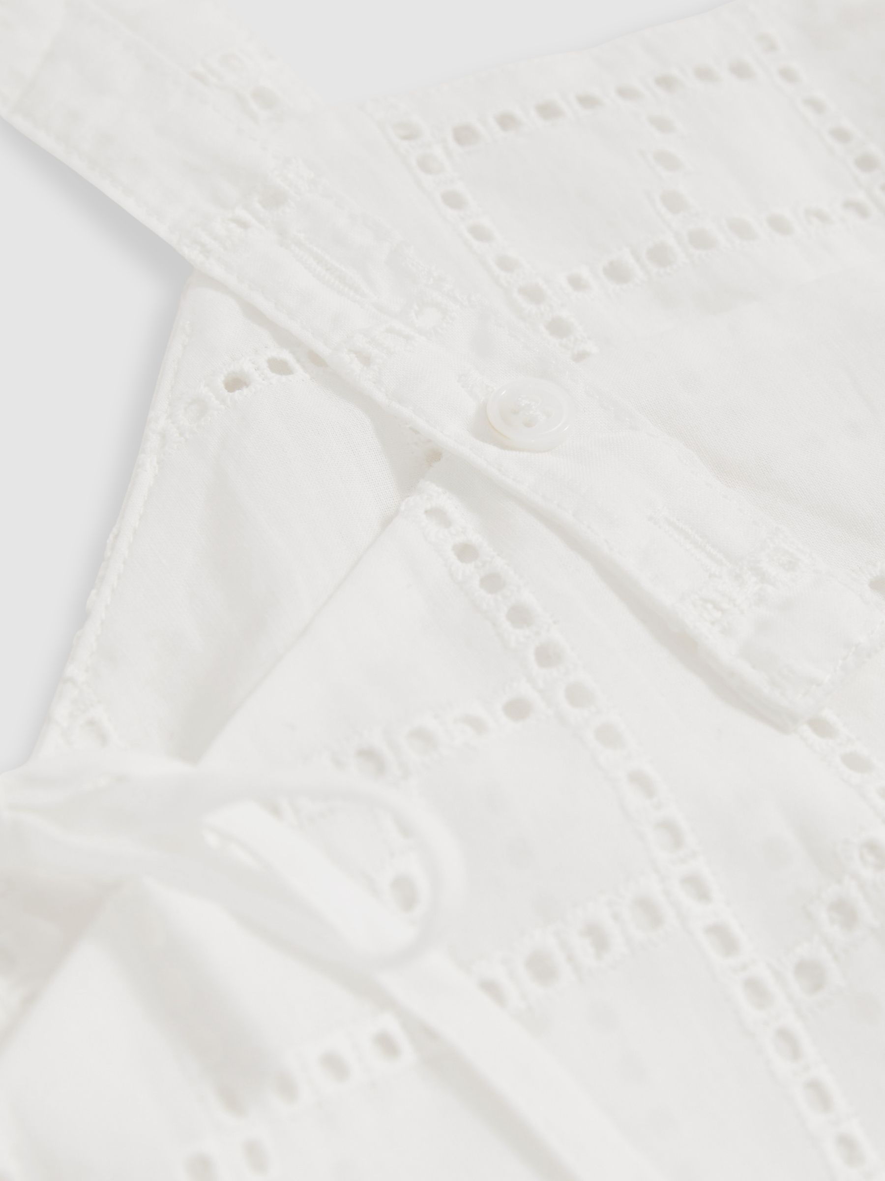 Cotton Broderie Side-Tie Cropped Top in White - Image 7 of 7