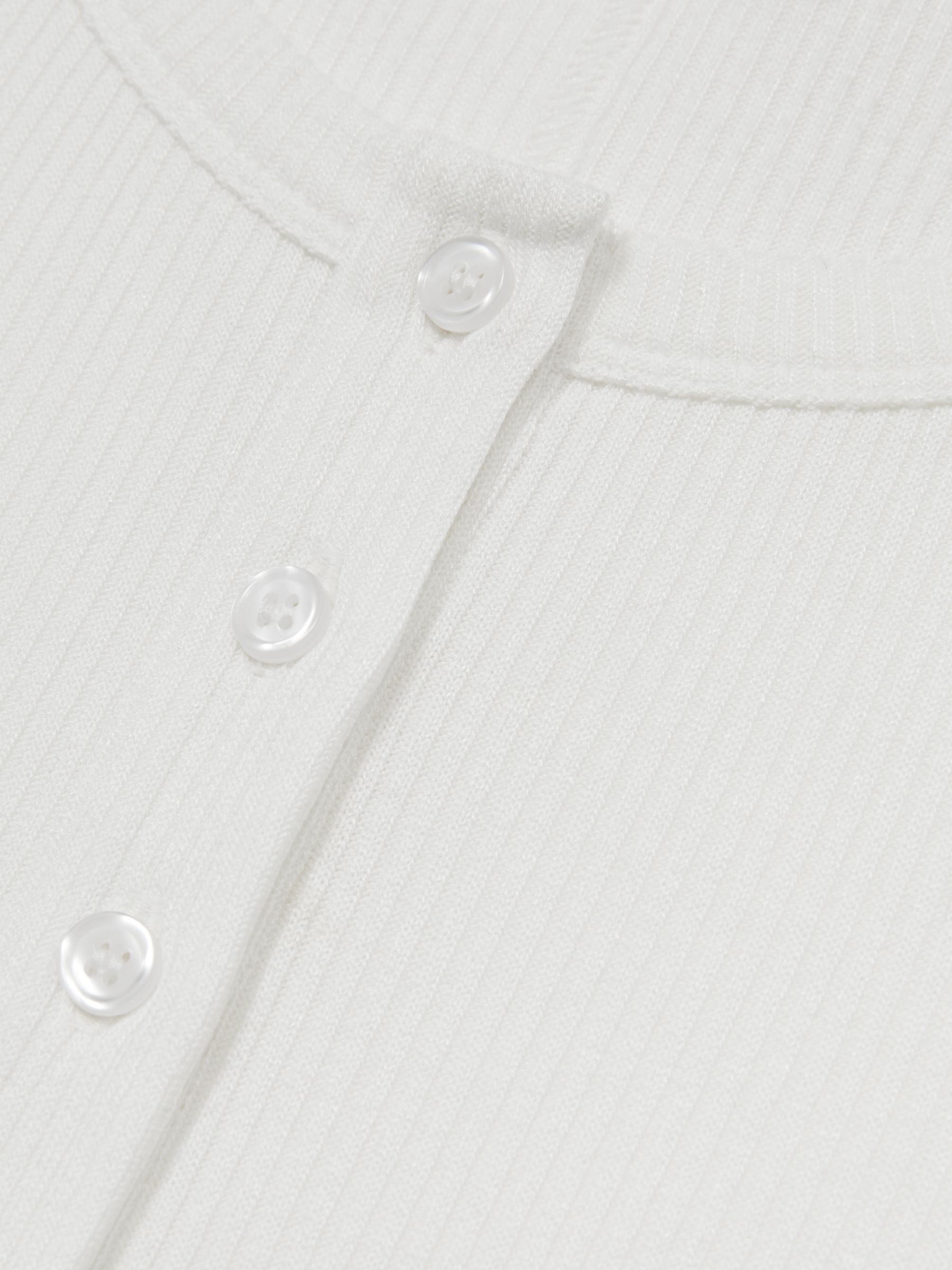 Fine-Rib Button-Placket Vest in White - Image 6 of 6