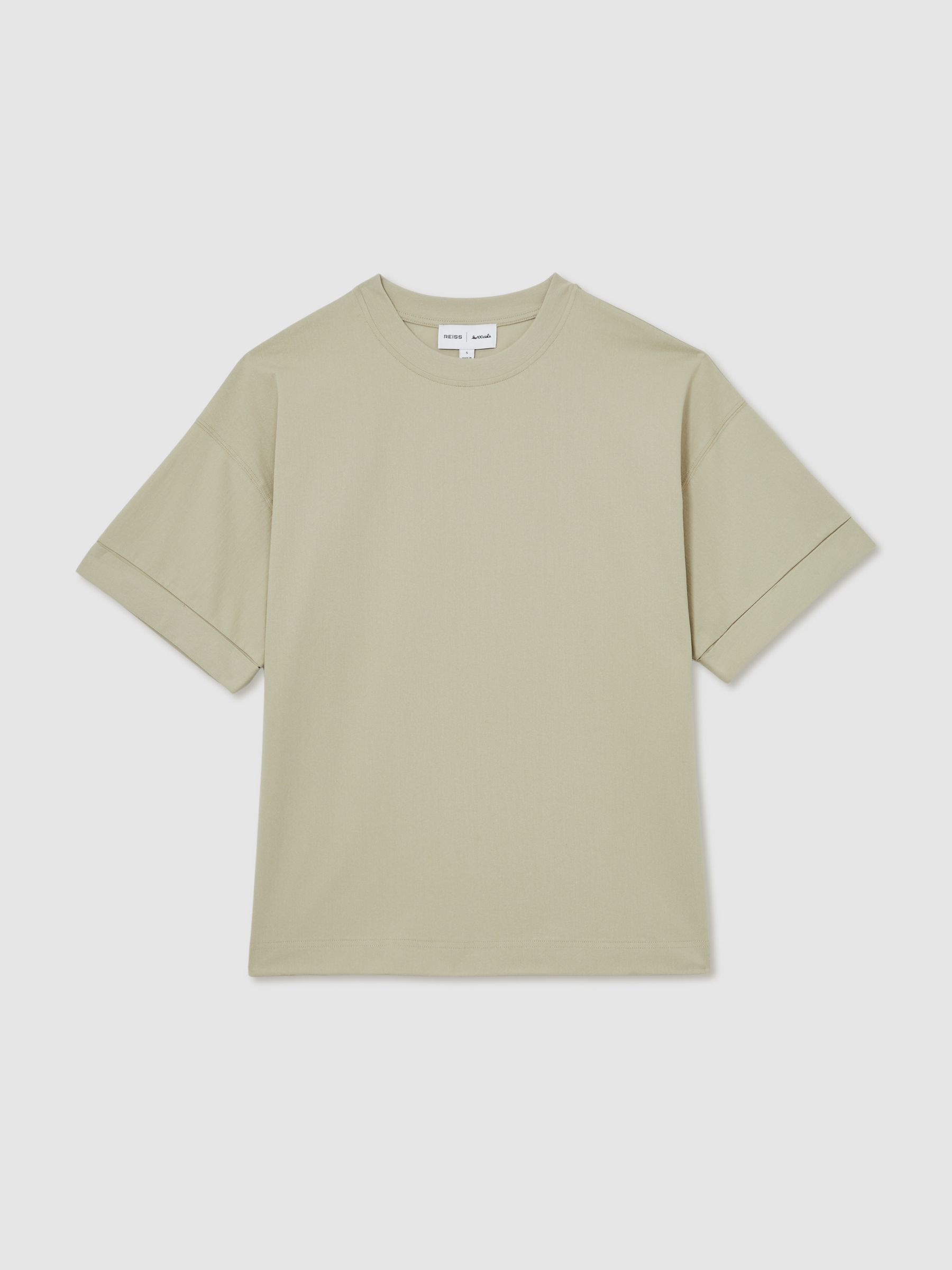 Reiss | Les 100 Ciels Oversize T-Shirt in Sage Green - Image 2 of 6