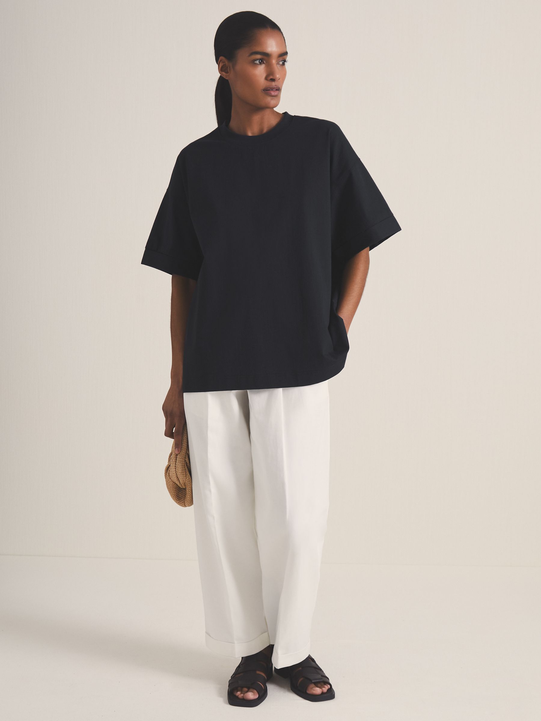 Reiss | Les 100 Ciels Oversize T-Shirt in Navy - Image 1 of 7