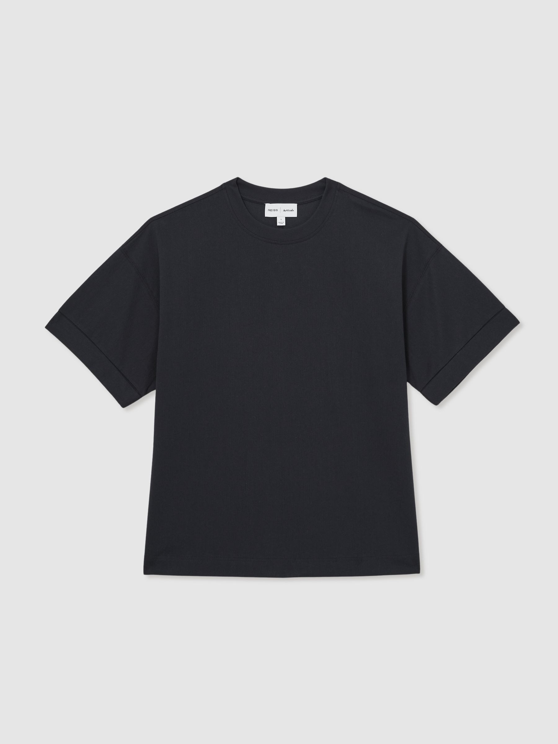 Reiss | Les 100 Ciels Oversize T-Shirt in Navy - Image 2 of 7