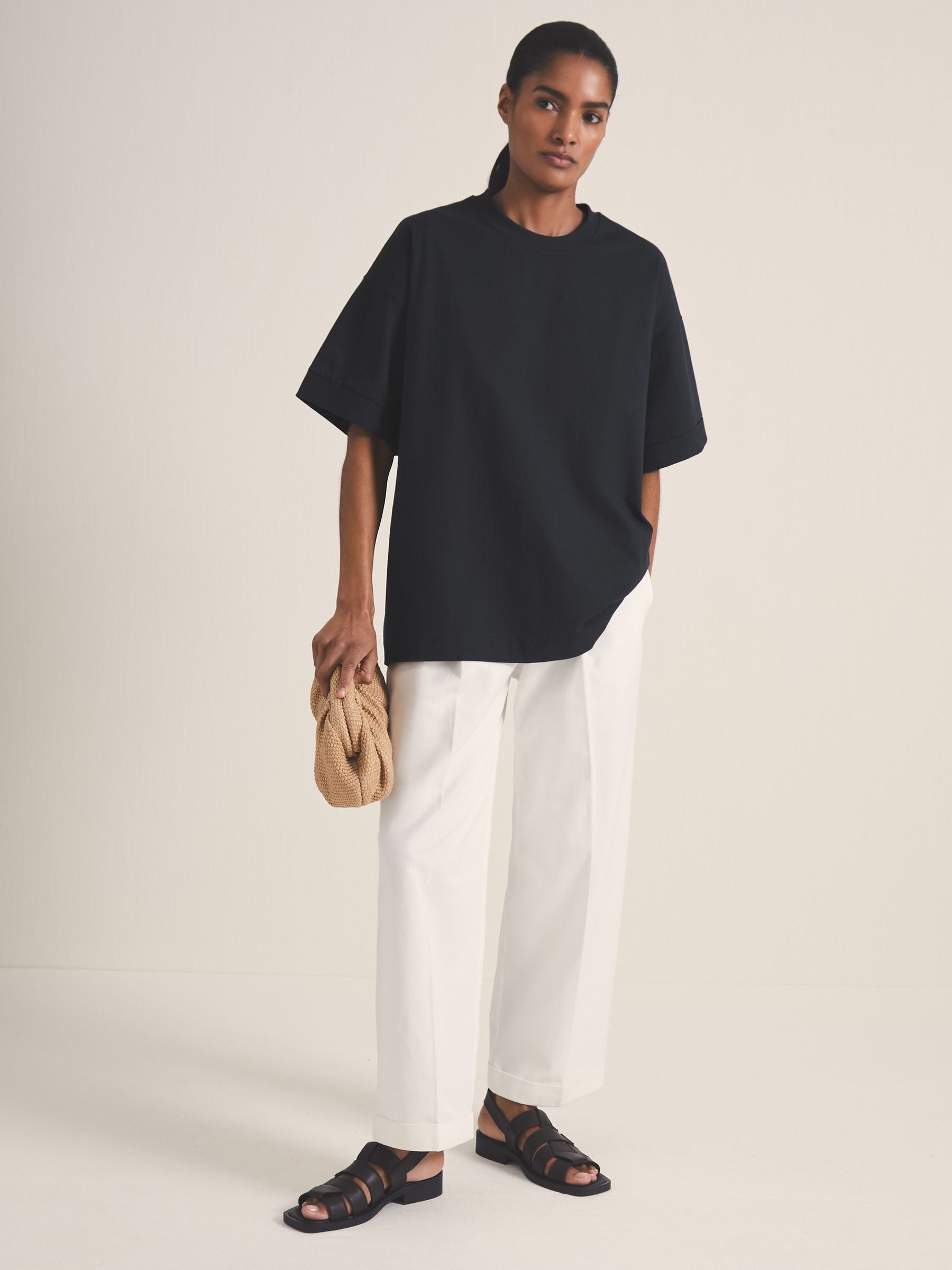 Reiss | Les 100 Ciels Oversize T-Shirt in Navy - Image 6 of 7