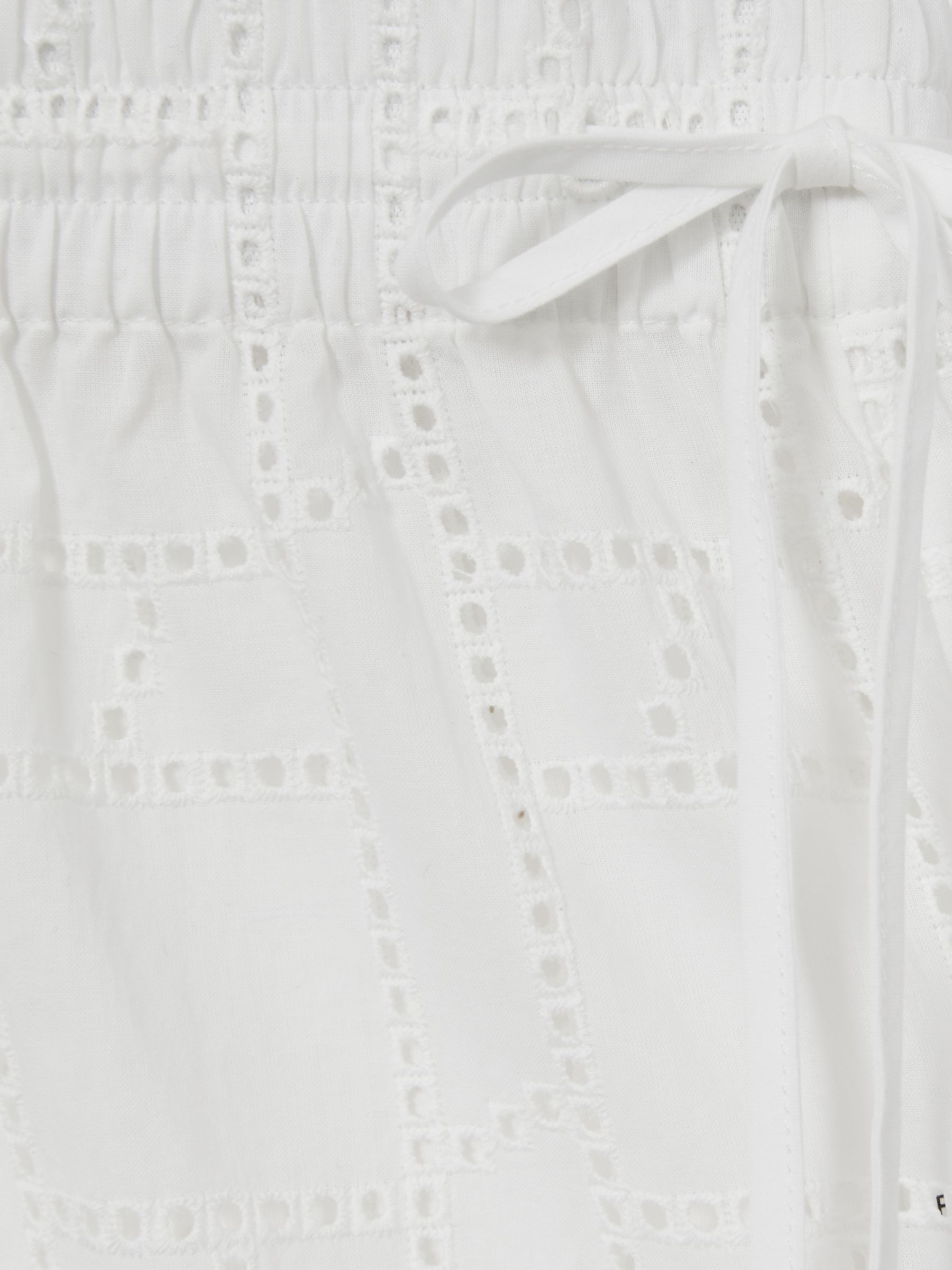 Cotton Broderie Side-Tie Trousers in White - Image 6 of 6