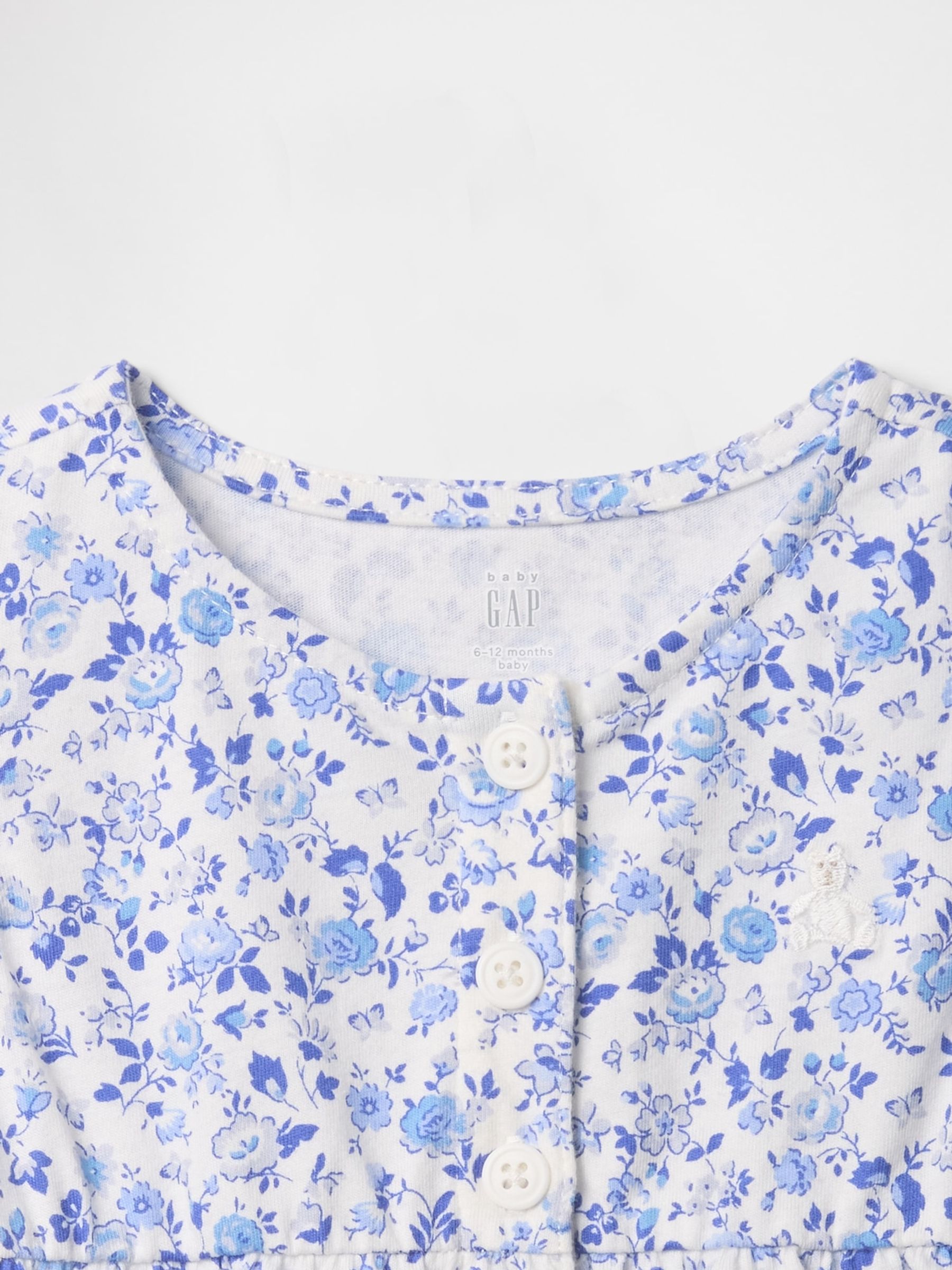 Blue Floral Ruffle One-Piece (Newborn-24mths) - Image 3 of 3