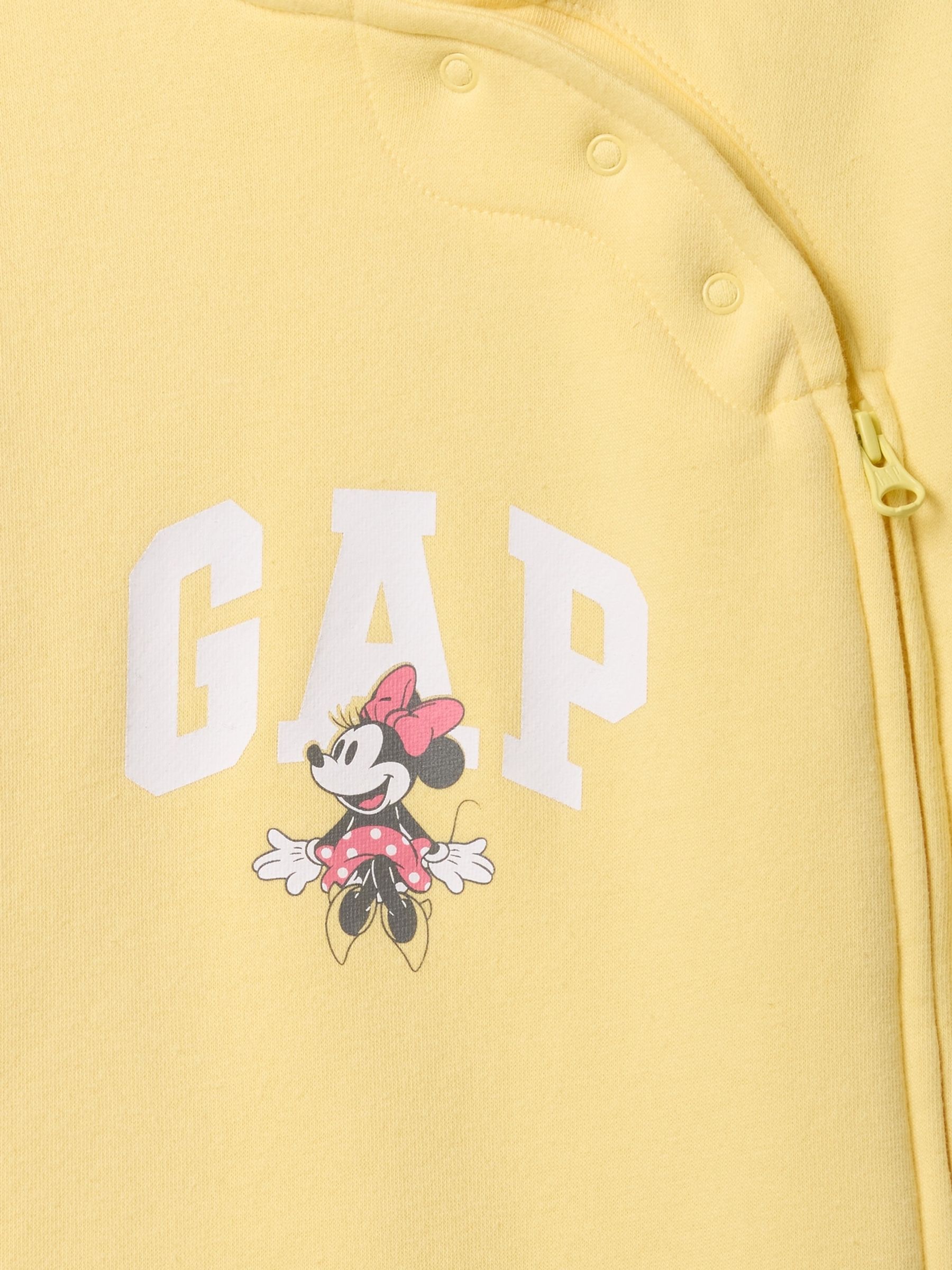 Yellow Minnie Mouse Disney Logo Hooded Baby Sleepsuit (Newborn-12mths) - Image 3 of 3