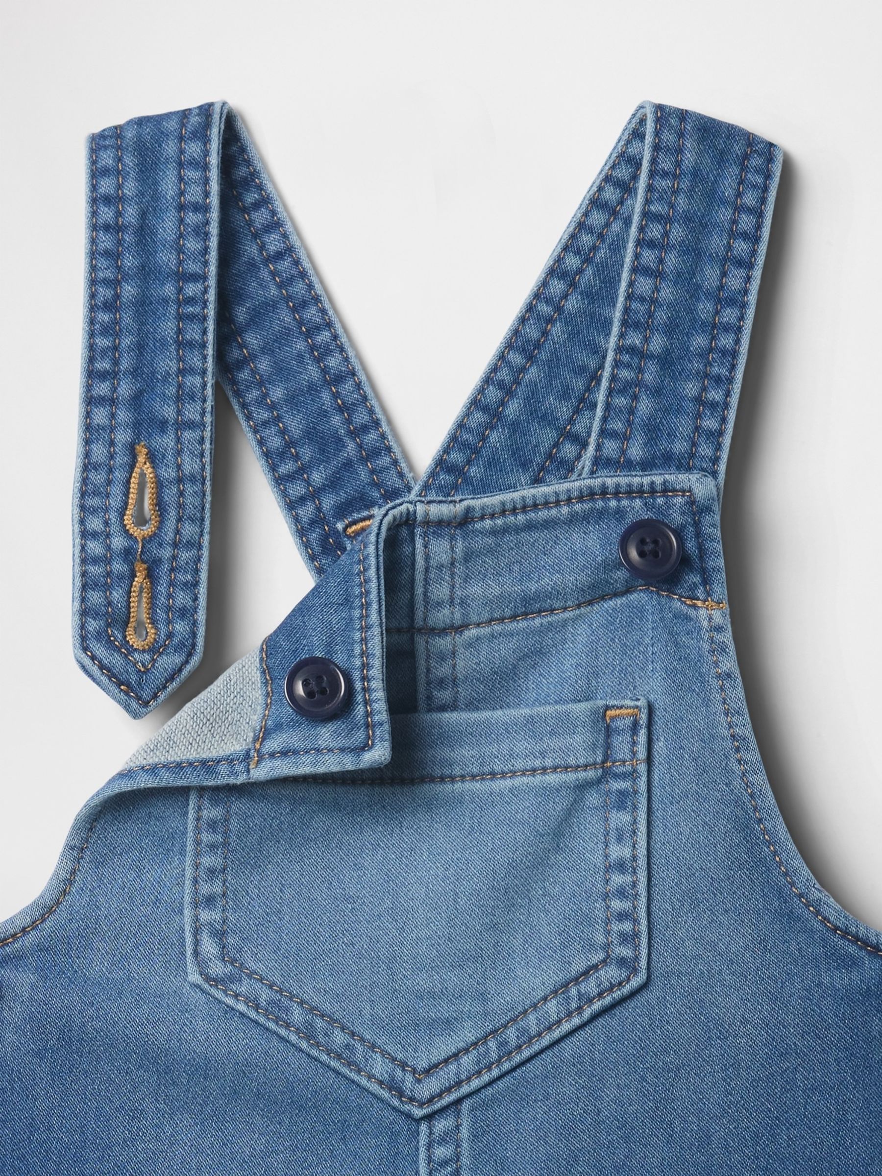 Blue Denim Dungarees (Newborn-24mths) - Image 3 of 3