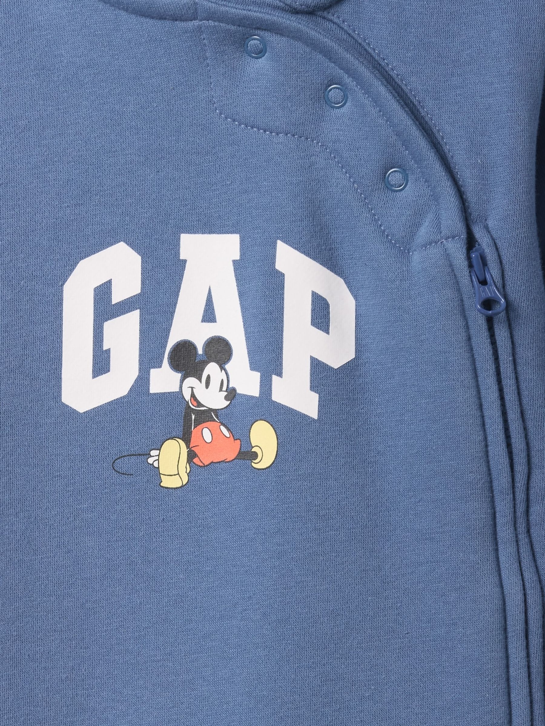 Blue Mickey Mouse Disney Logo Hooded Baby Sleepsuit (Newborn-12mths) - Image 3 of 3