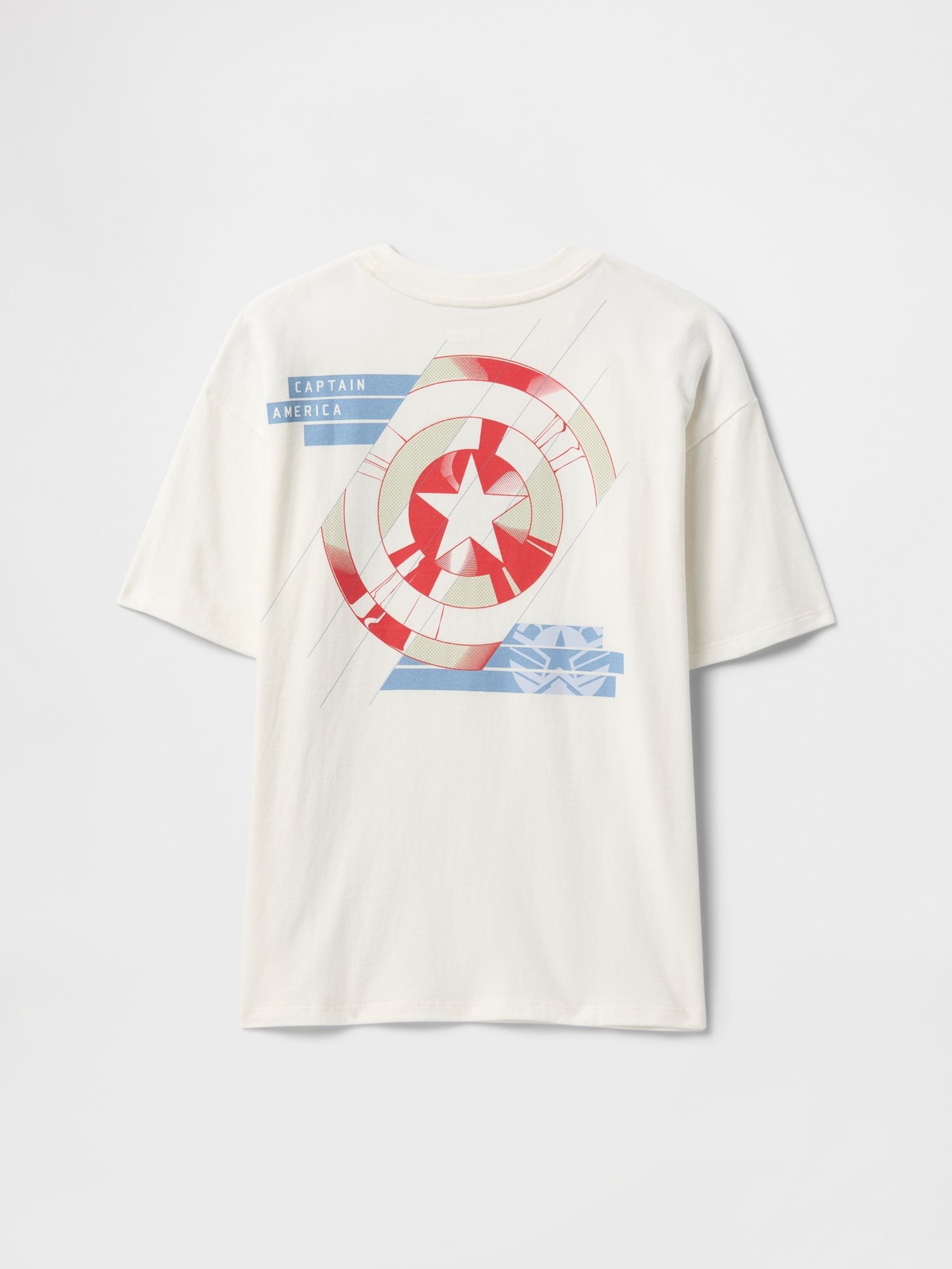 White Captain America Marvel Graphic T-Shirt (4-13yrs) - Image 2 of 3