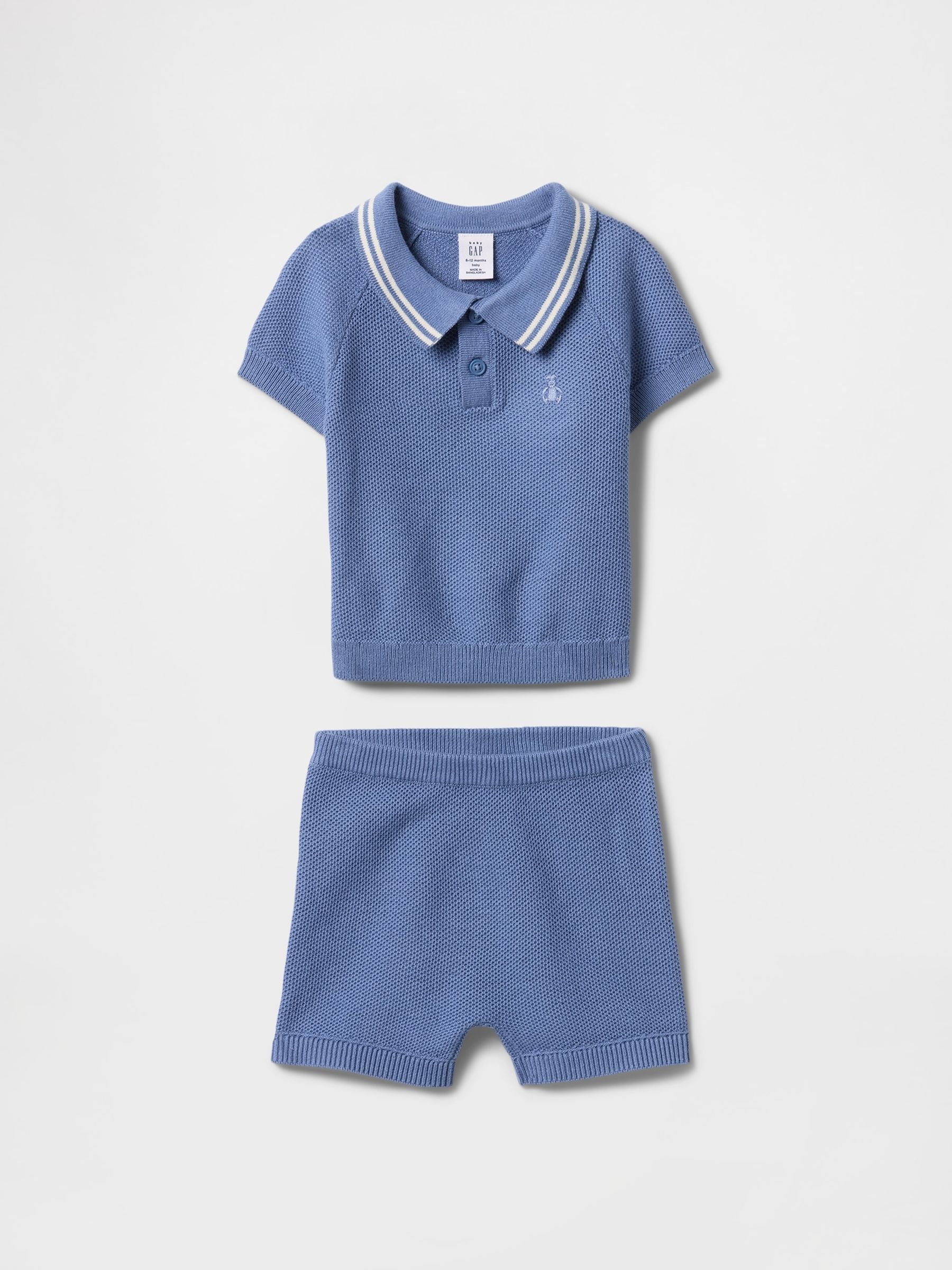 Blue Polo & Shorts Outfit Set (Newborn-24mths) - Image 1 of 3 Blue Polo & Shorts Outfit Set (Newborn-24mths) - Image 1 of 3