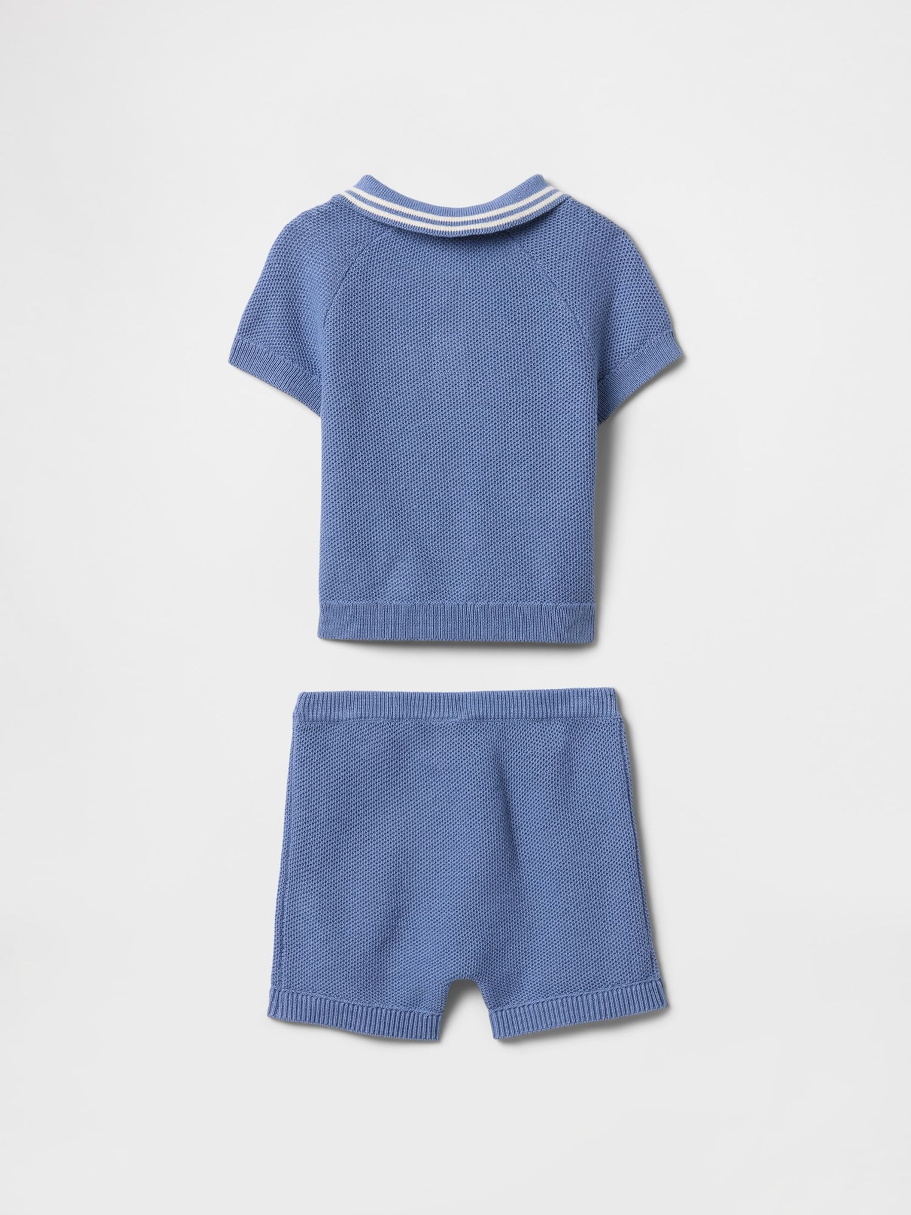 Blue Polo & Shorts Outfit Set (Newborn-24mths) - Image 2 of 3