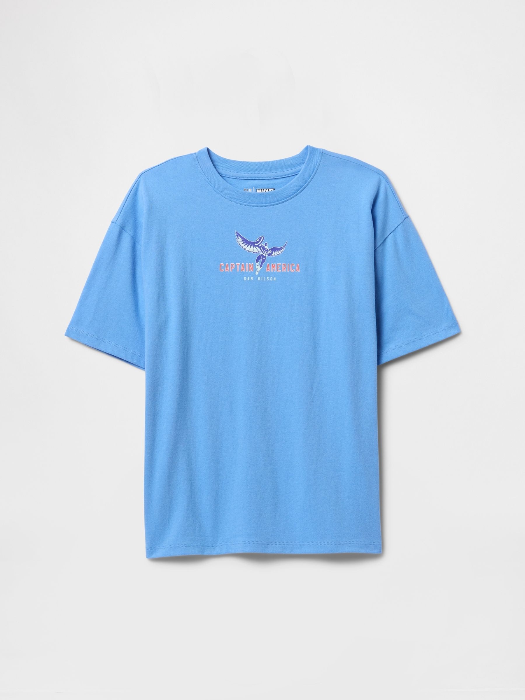 Blue Captain America Marvel Graphic T-Shirt (4-13yrs) - Image 1 of 3