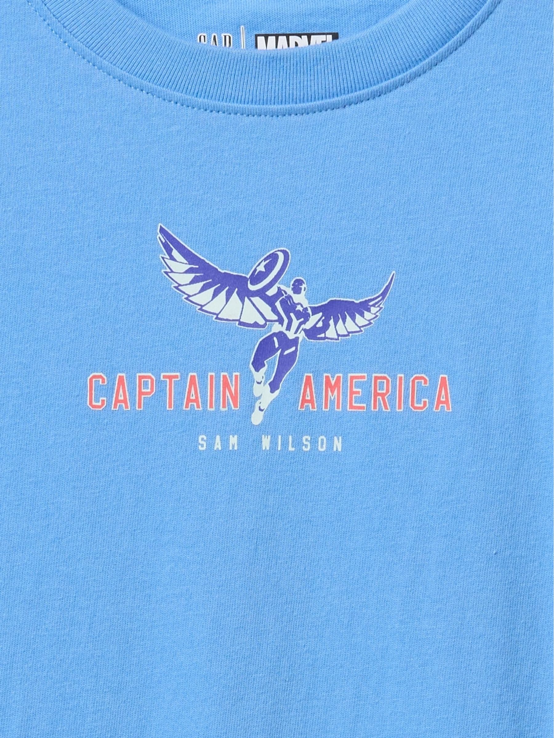Blue Captain America Marvel Graphic T-Shirt (4-13yrs) - Image 2 of 3
