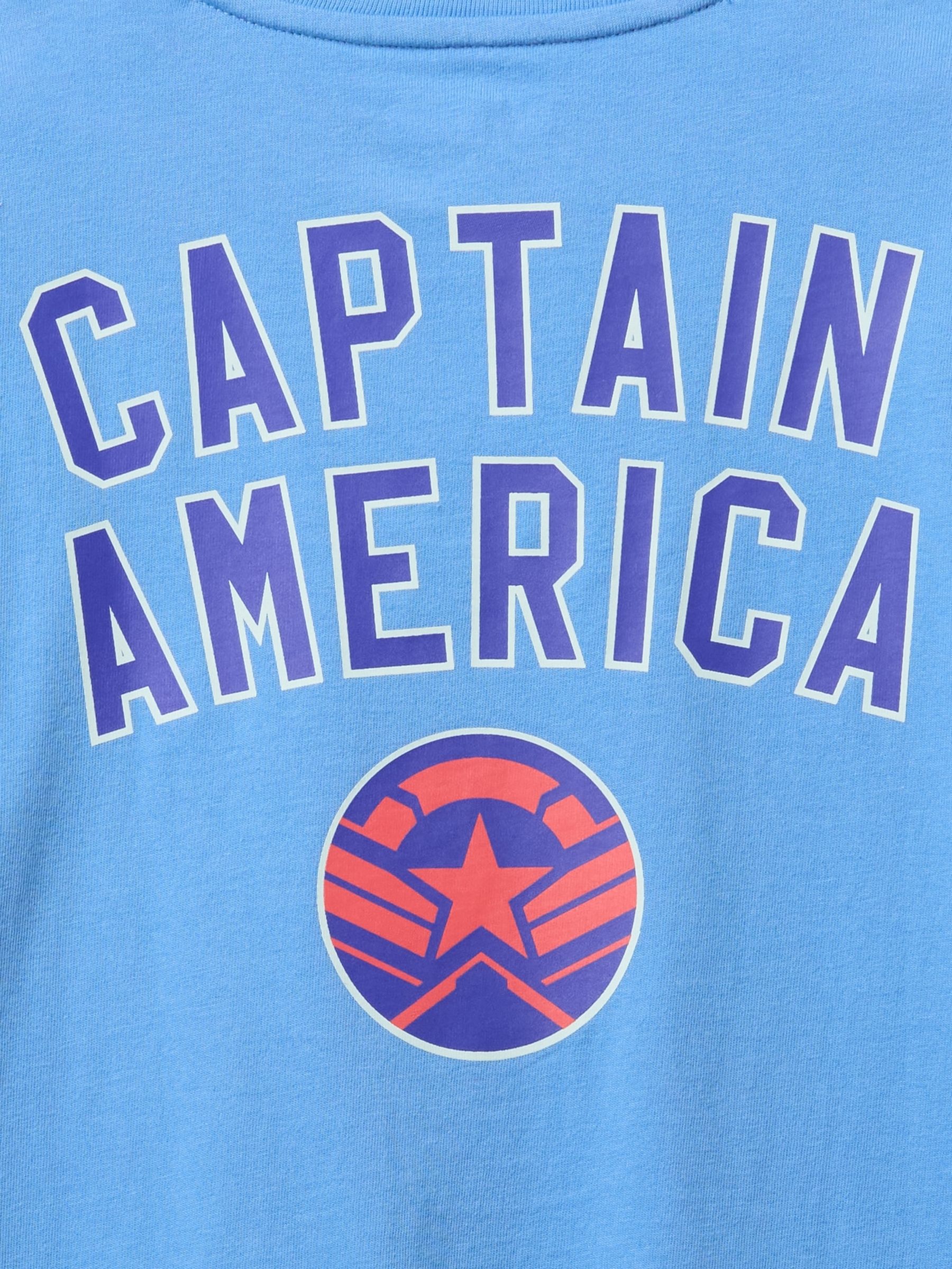 Blue Captain America Marvel Graphic T-Shirt (4-13yrs) - Image 3 of 3