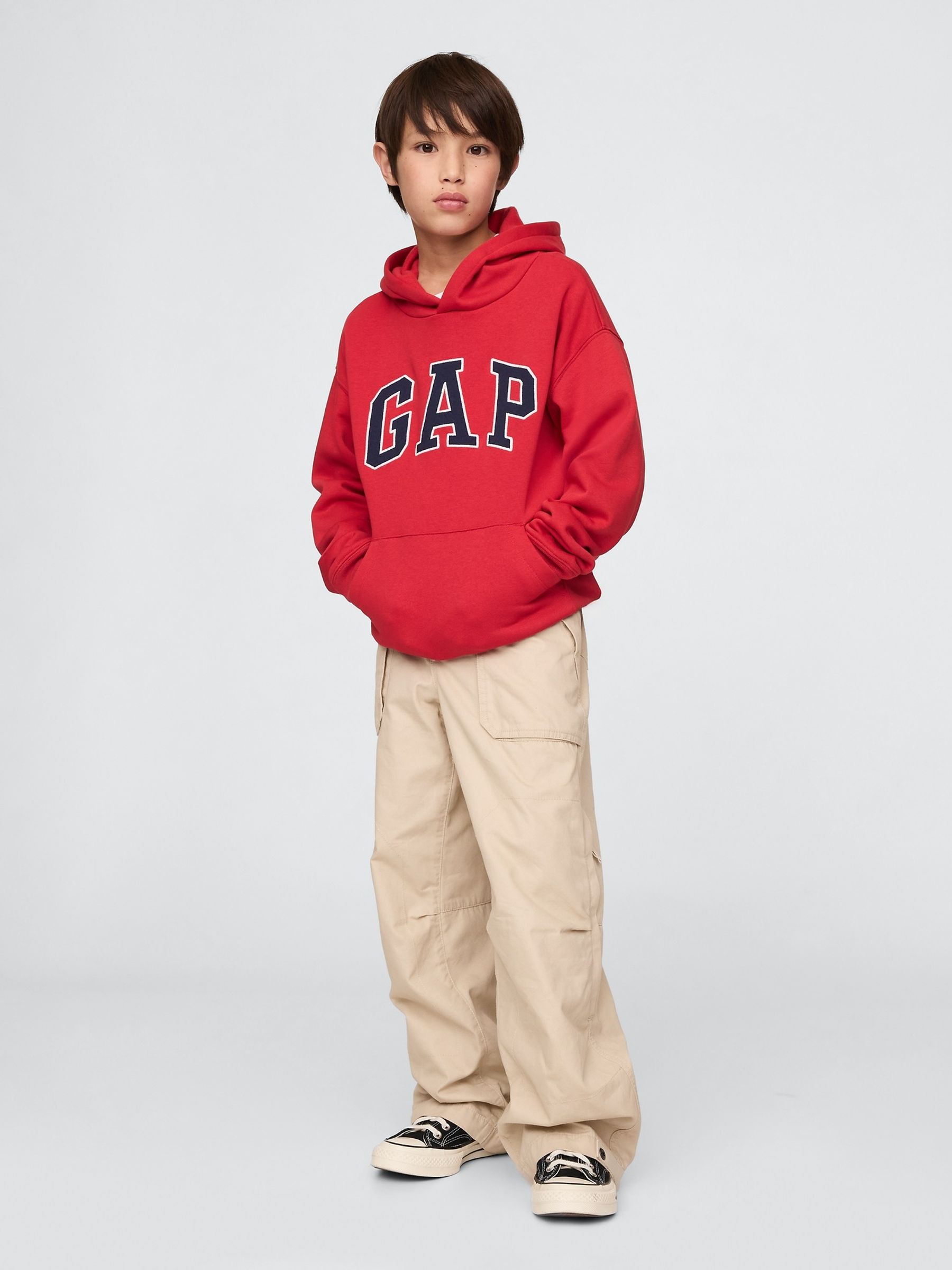 Red Pullover Vintage Logo Hoodie (4-13yrs) - Image 3 of 5