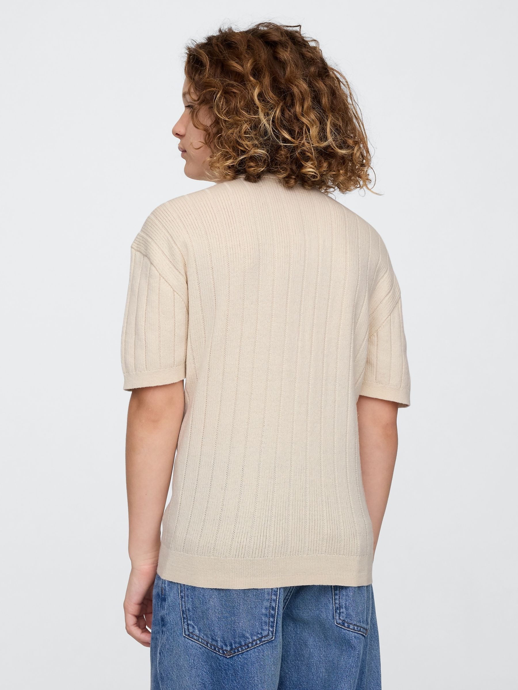 Brown Rib Knit Polo Shirt (4-13yrs) - Image 2 of 5