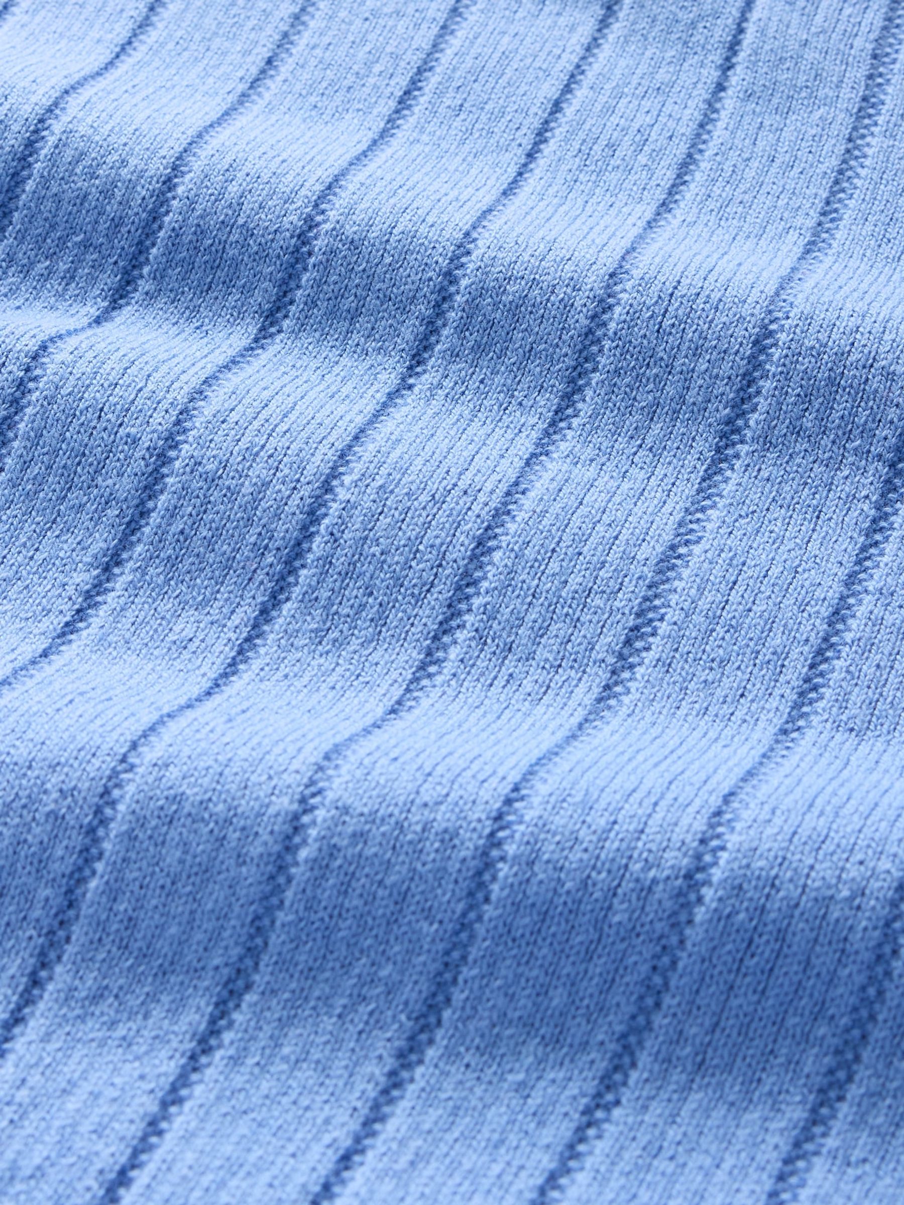 Blue Rib Knit Polo Shirt (4-13yrs) - Image 4 of 4