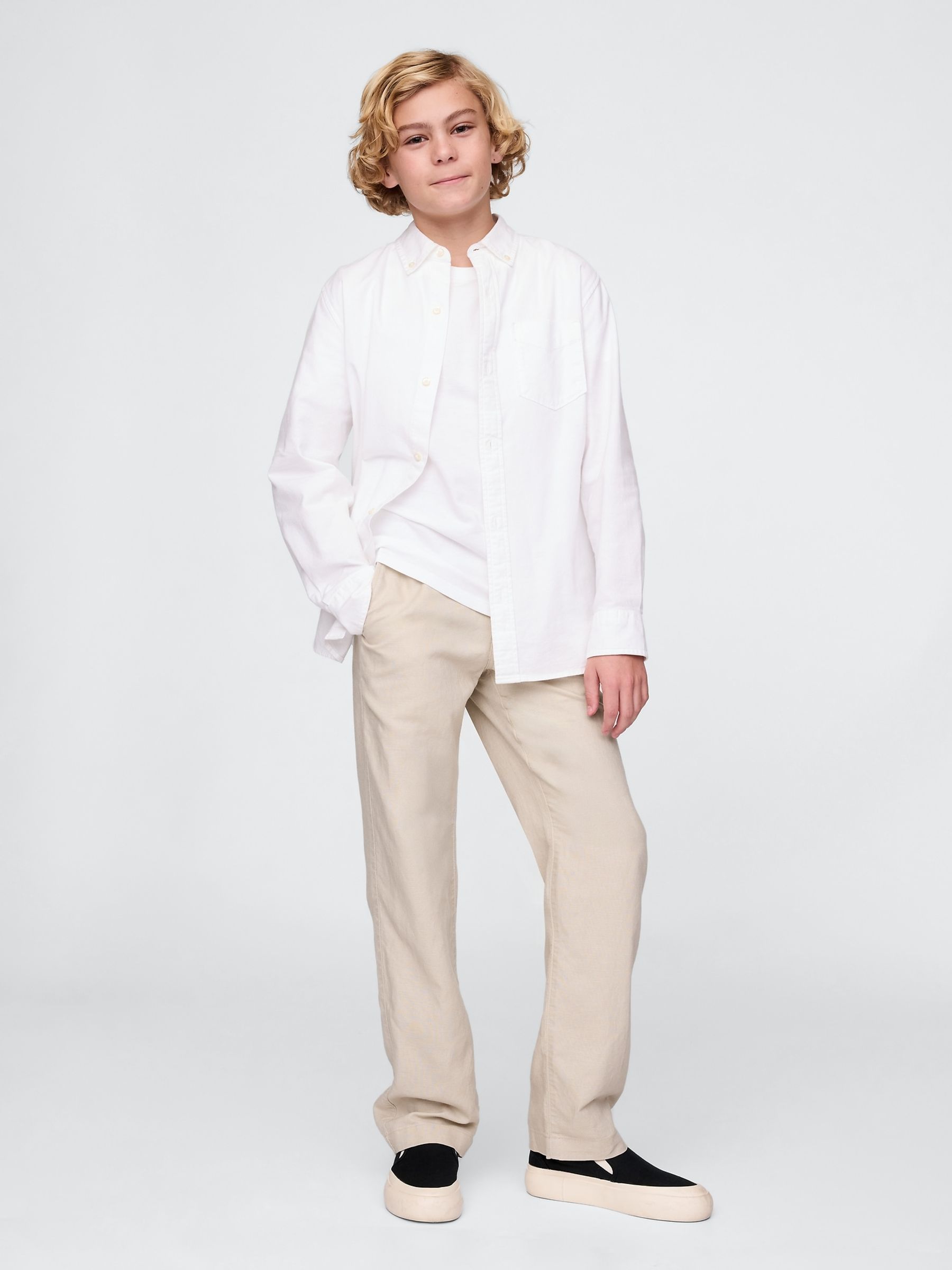 Beige Linen-Cotton Trousers (4-13yrs) - Image 3 of 5