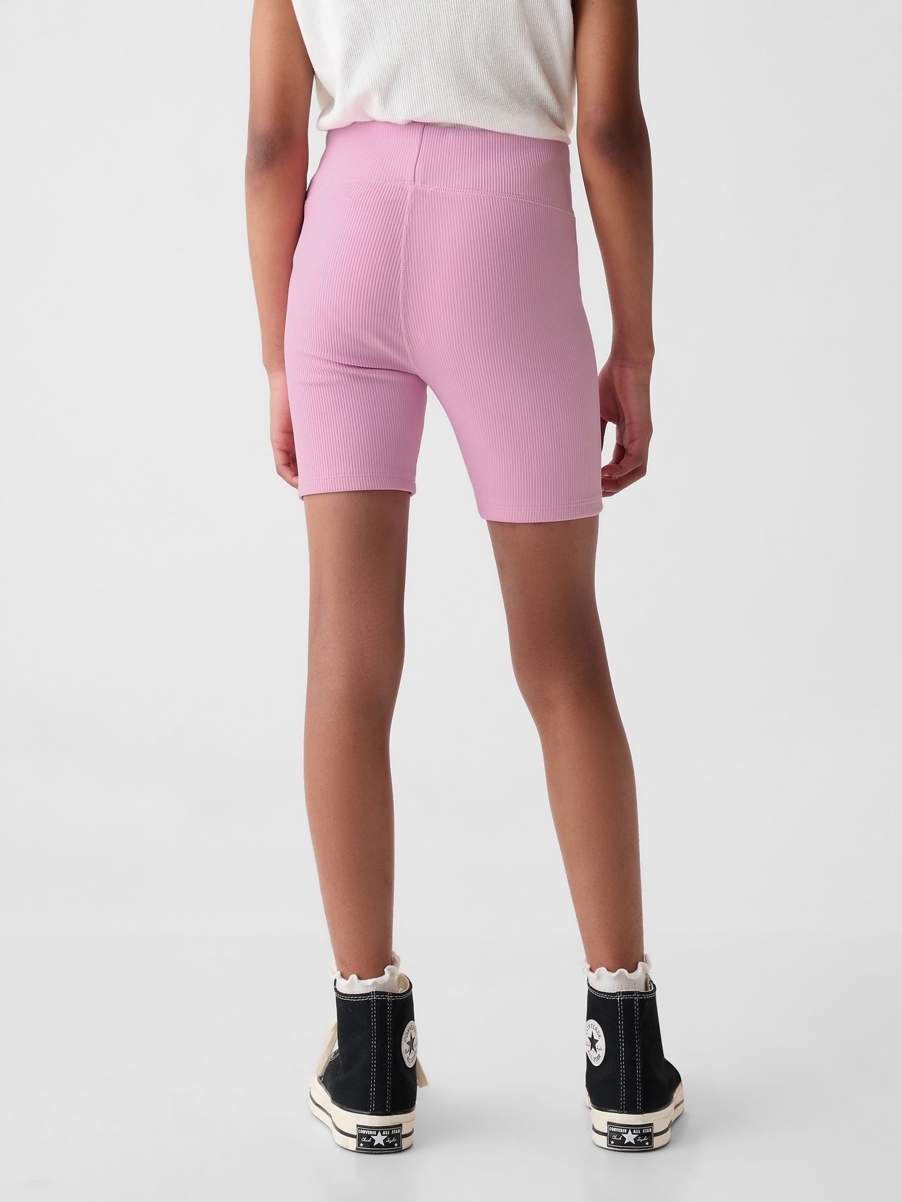 Pink Rib Biker Shorts (4-13yrs) - Image 2 of 5