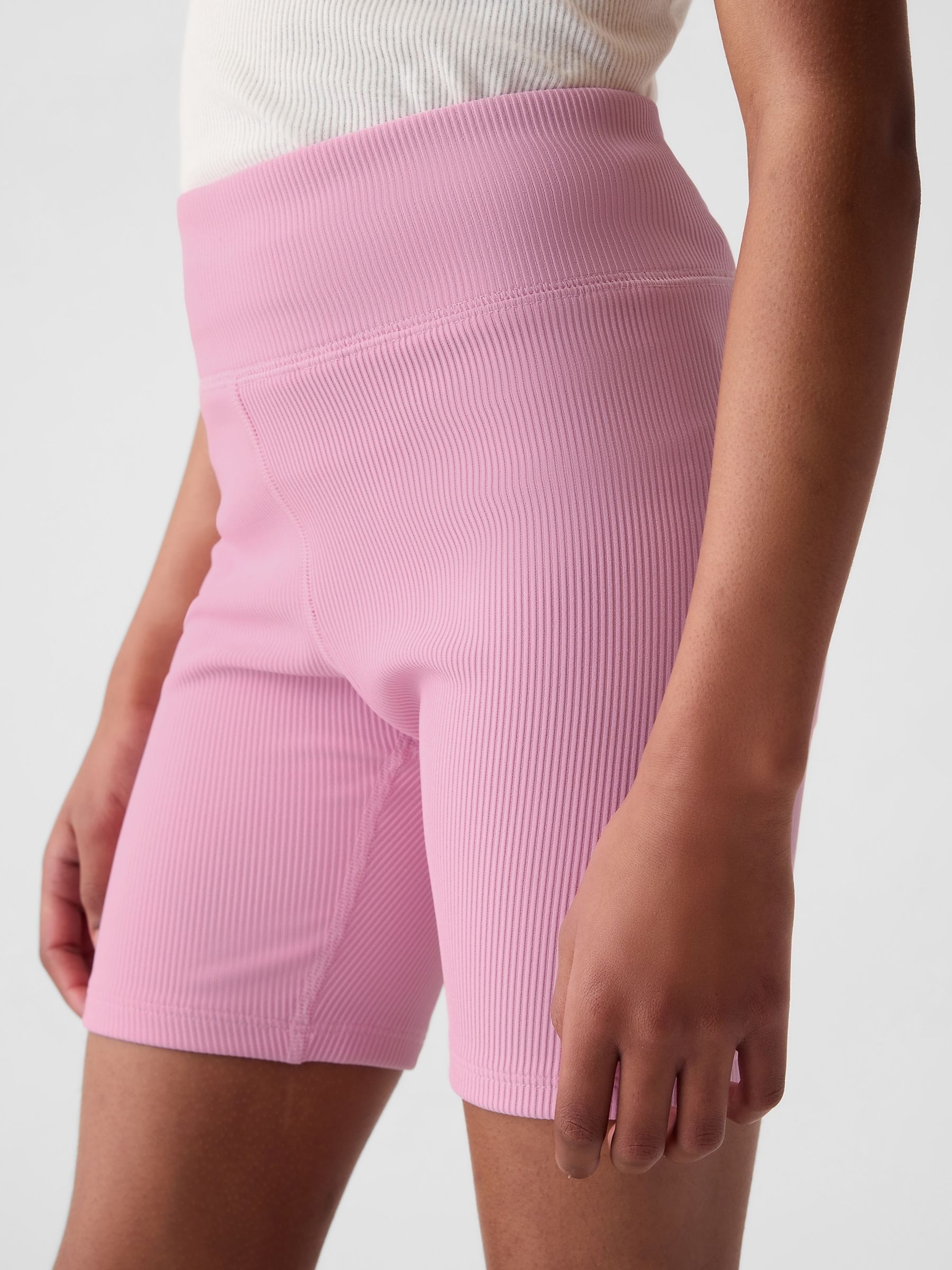 Pink Rib Biker Shorts (4-13yrs) - Image 3 of 5