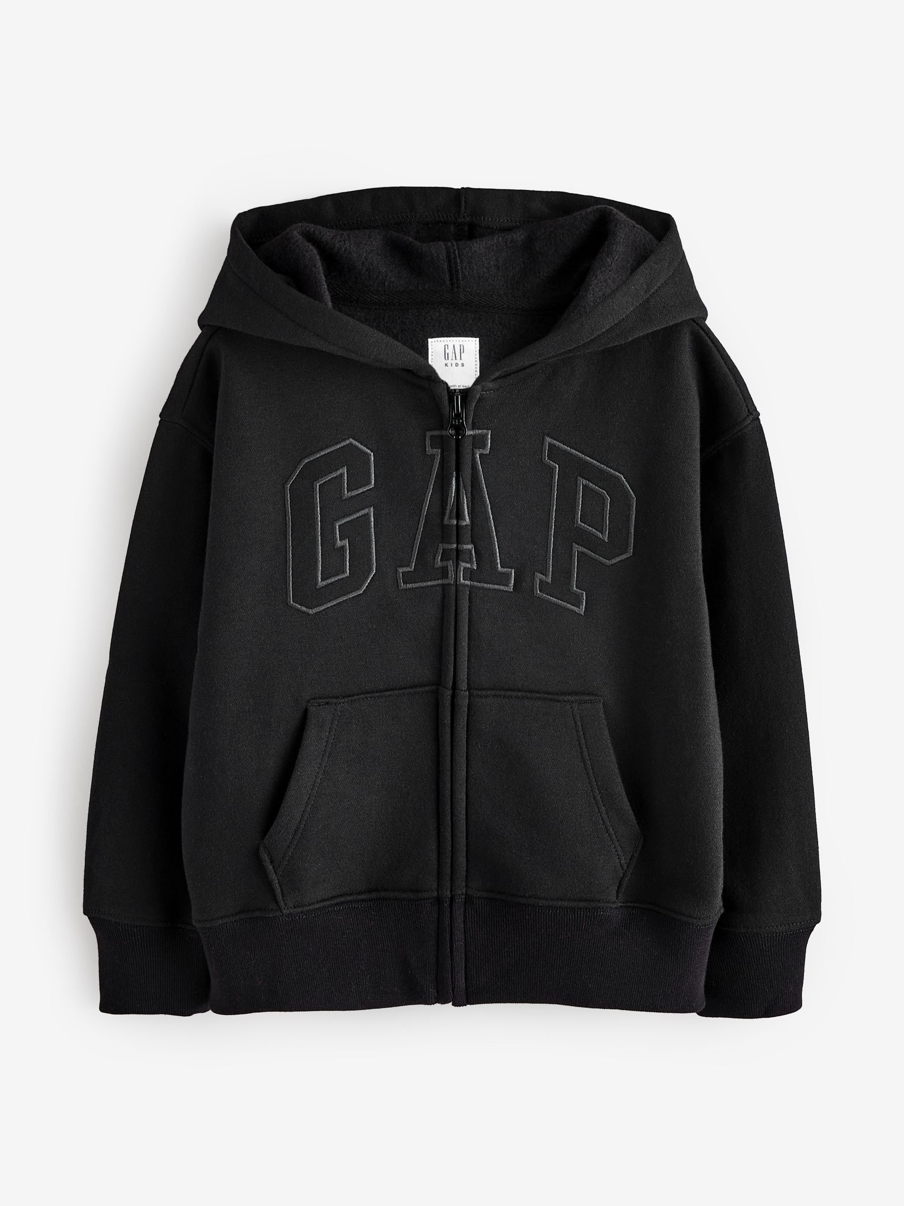 Black Zip Up Vintage Logo Hoodie (4-13yrs) | Gap