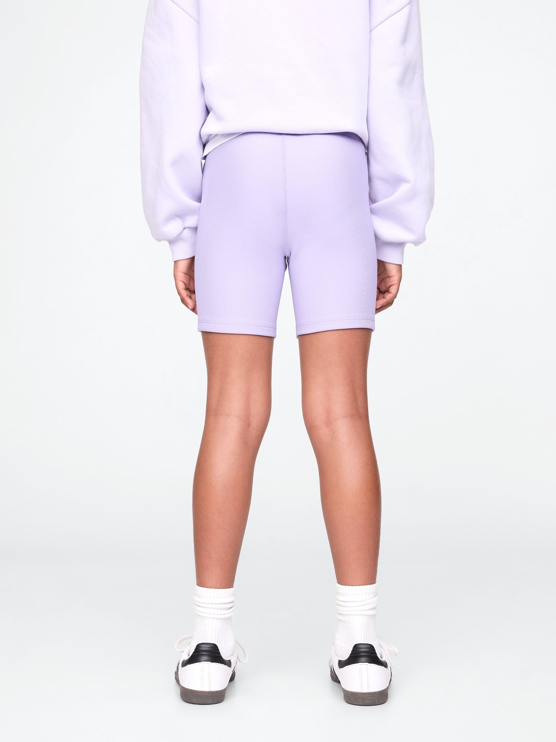 Purple Rib Biker Shorts (4-13yrs) - Image 2 of 5