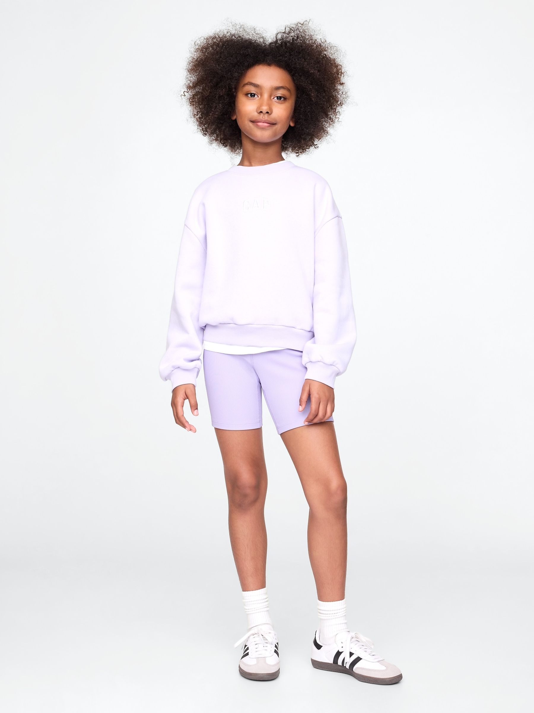Purple Rib Biker Shorts (4-13yrs) - Image 3 of 5