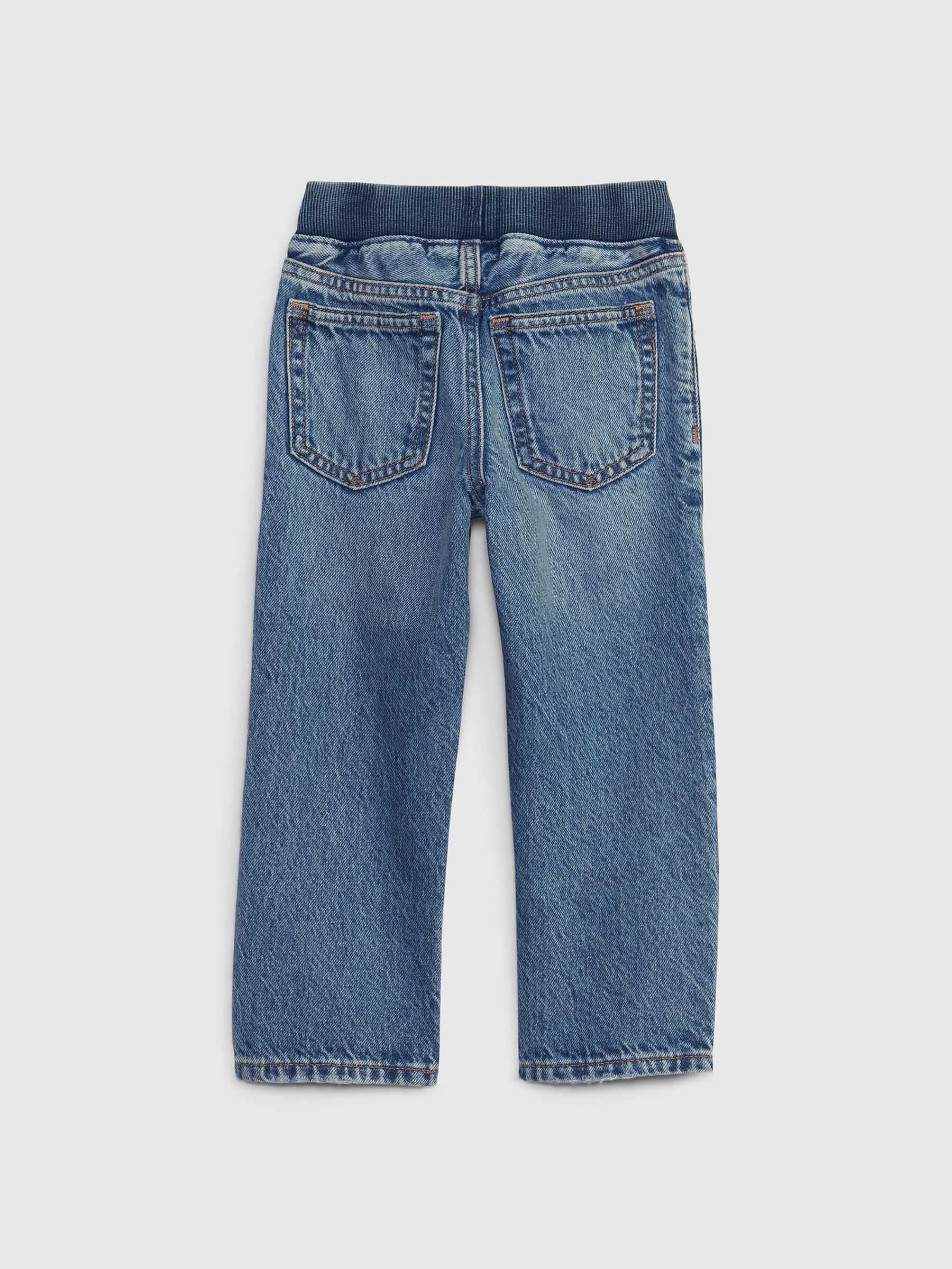 Blue High Waisted Straight Pull On Jeans (6mths-5yrs) - Image 2 of 4