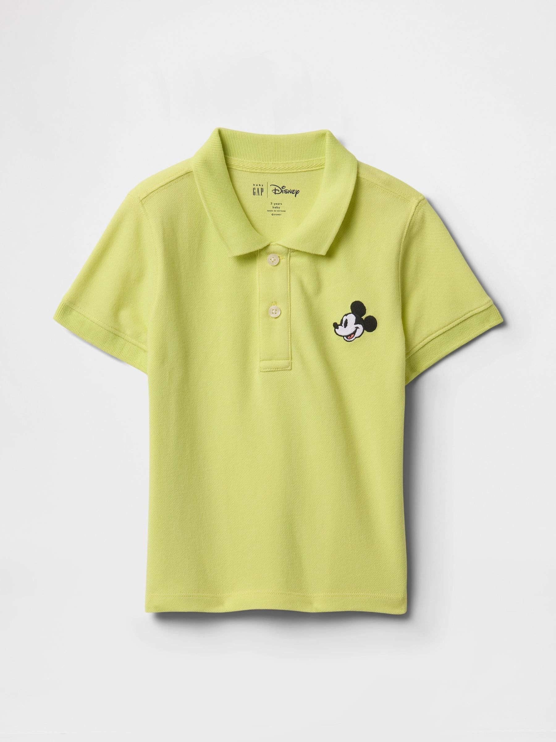 Lime Green Mickey Mouse Disney Pique Polo Shirt (6mths-5yrs) - Image 1 of 3