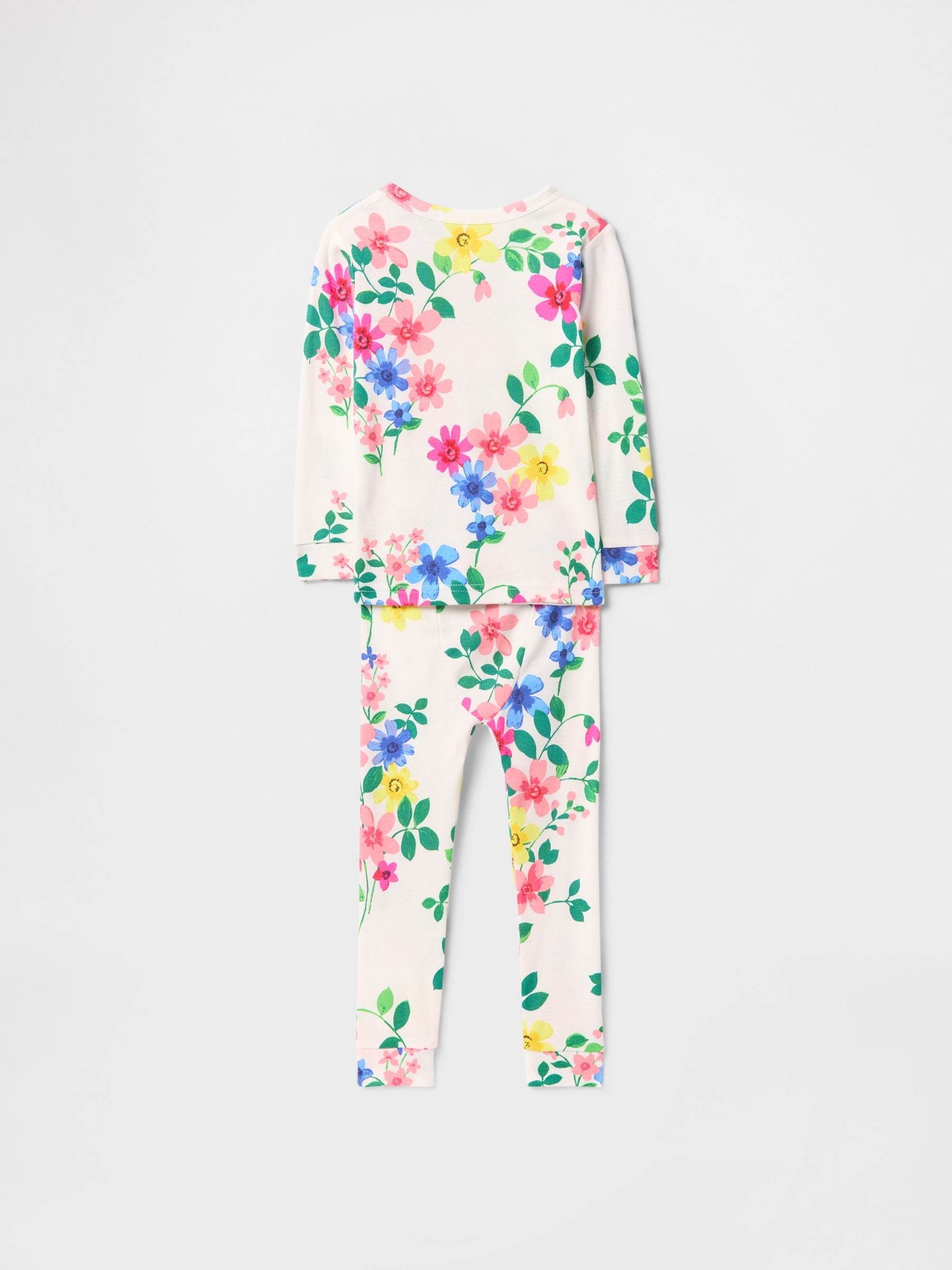 White Floral Brushed Cotton Long Pyjamas (6mths-5yrs) - Image 2 of 2