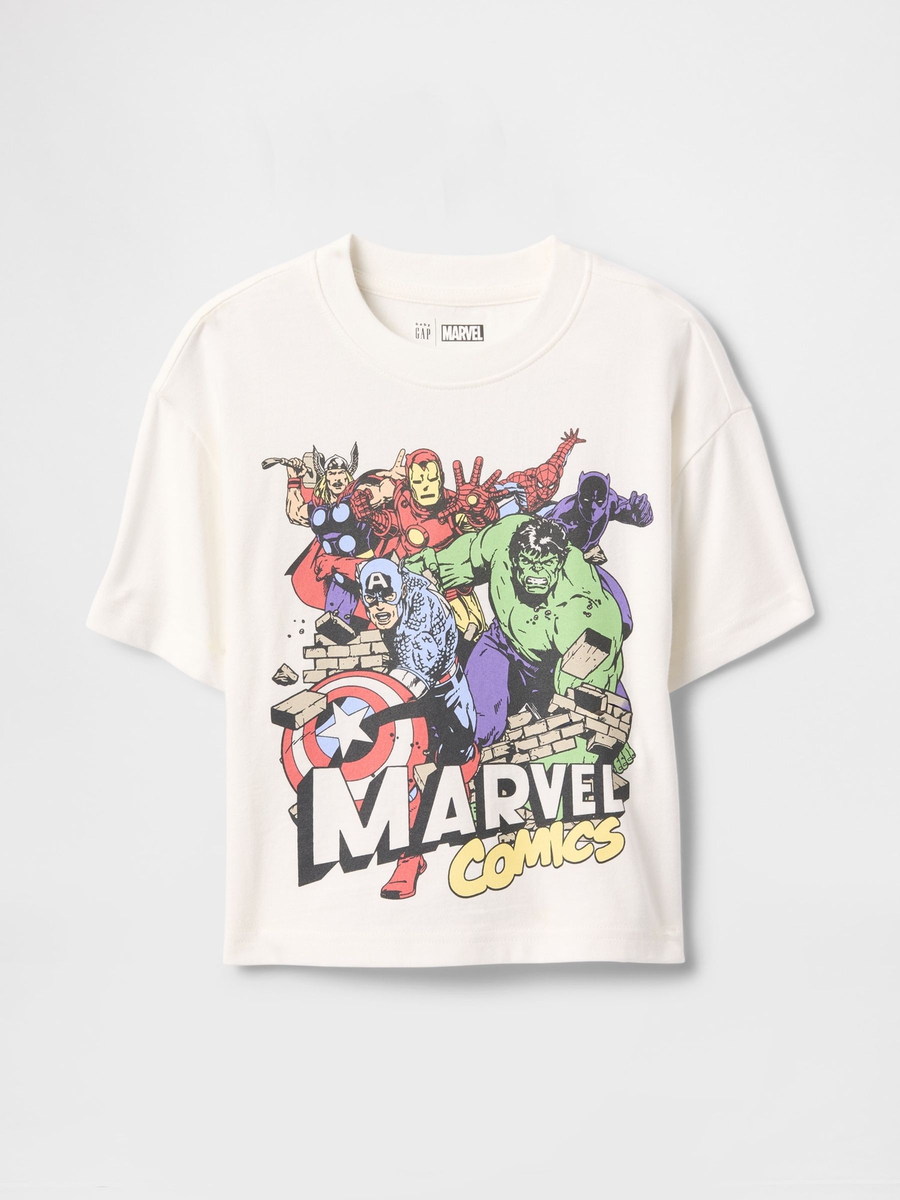 White Marvel Oversized Graphic Short Sleeve T-Shirt (6mths-5yrs) - Image 1 of 2
