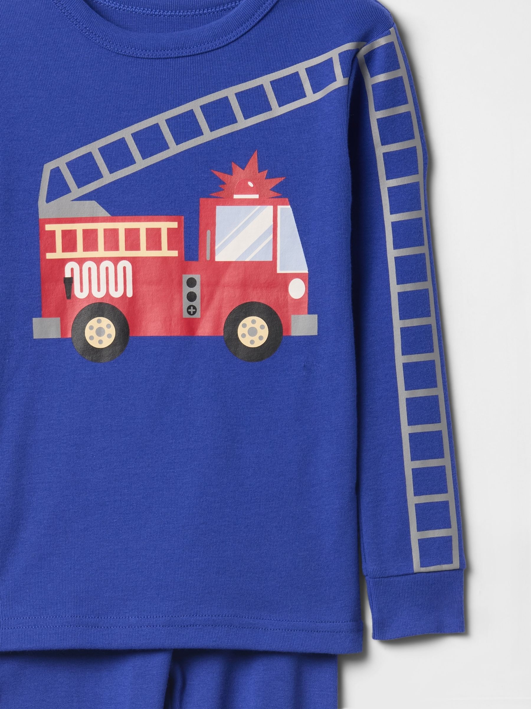Blue Fire Truck Cotton Long Pyjamas (6mths-5yrs) - Image 3 of 3