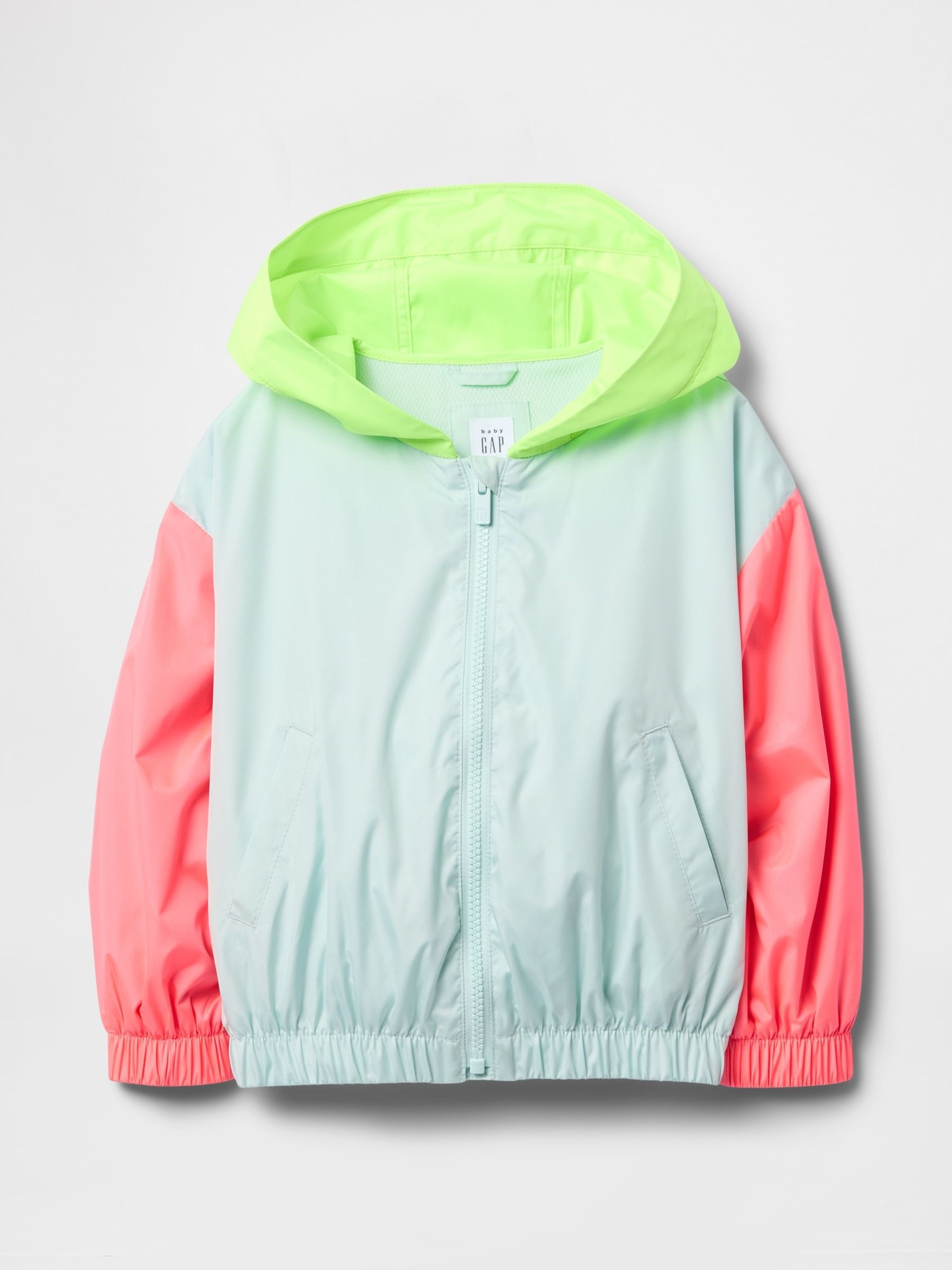 Green Colourblock Windbreaker Jacket (6mths-5yrs) - Image 2 of 3