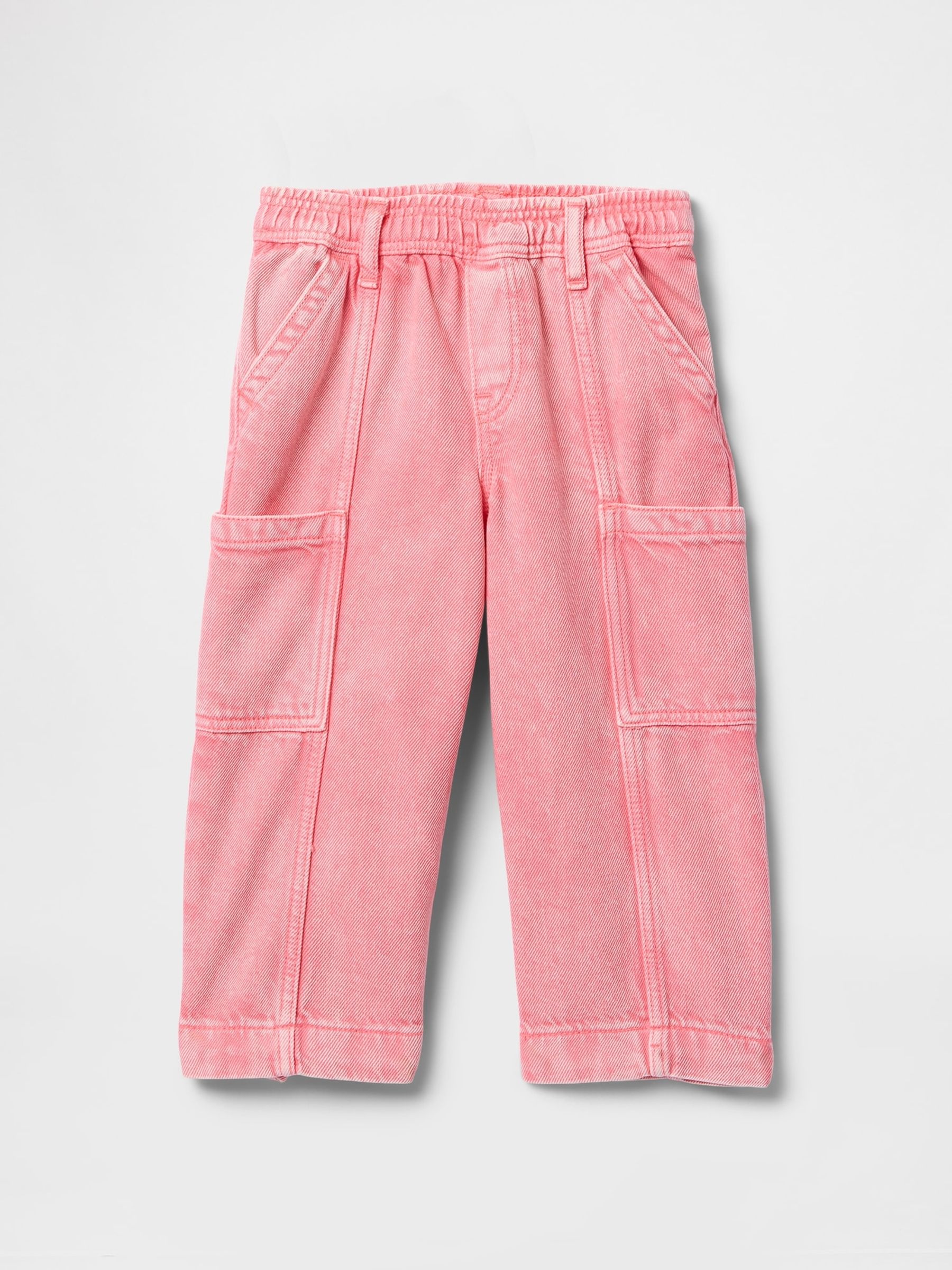 Pink UltraSoft Pull On Cargo Jeans (6mths-5yrs) - Image 3 of 5