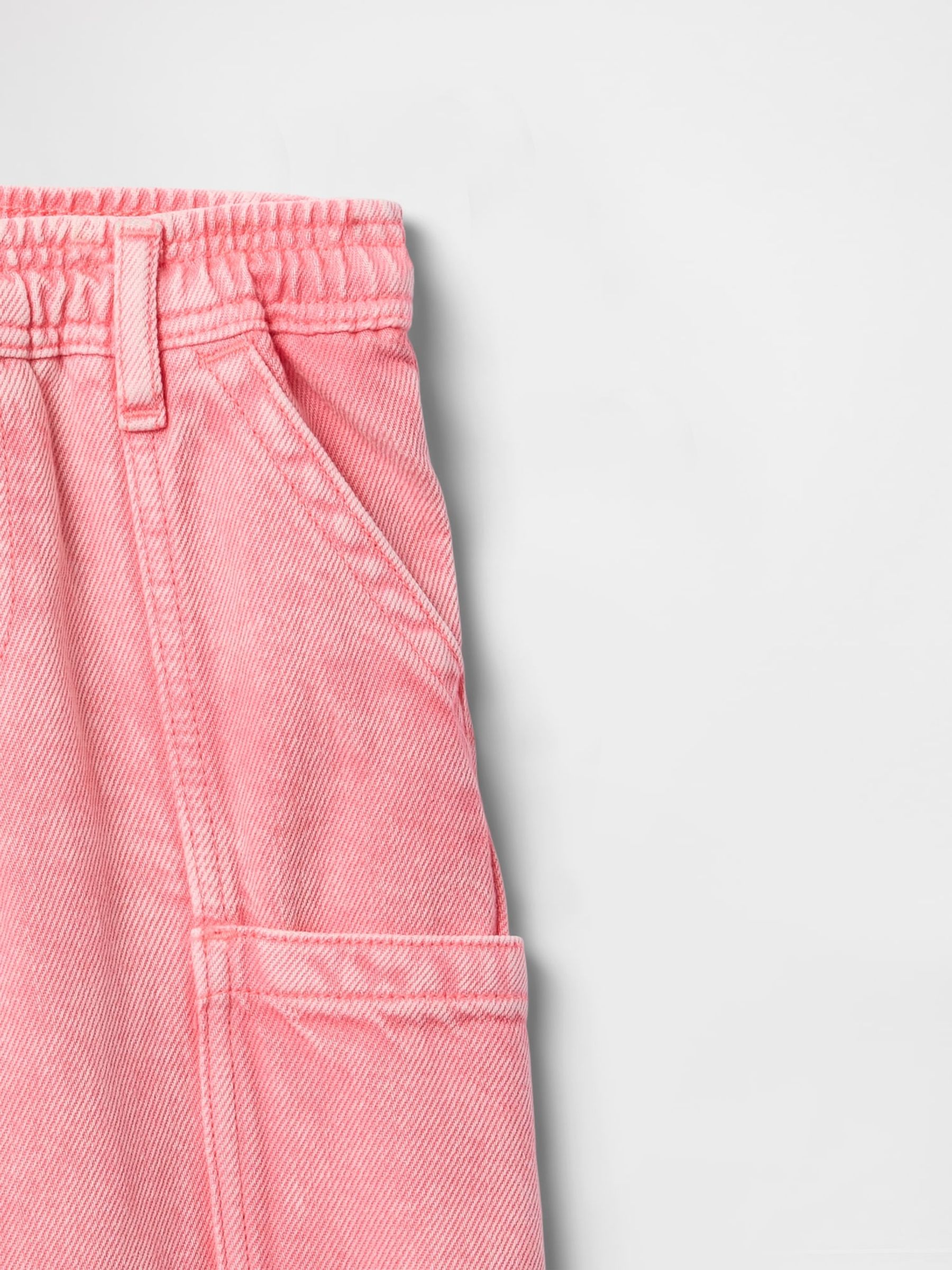 Pink UltraSoft Pull On Cargo Jeans (6mths-5yrs) - Image 4 of 5