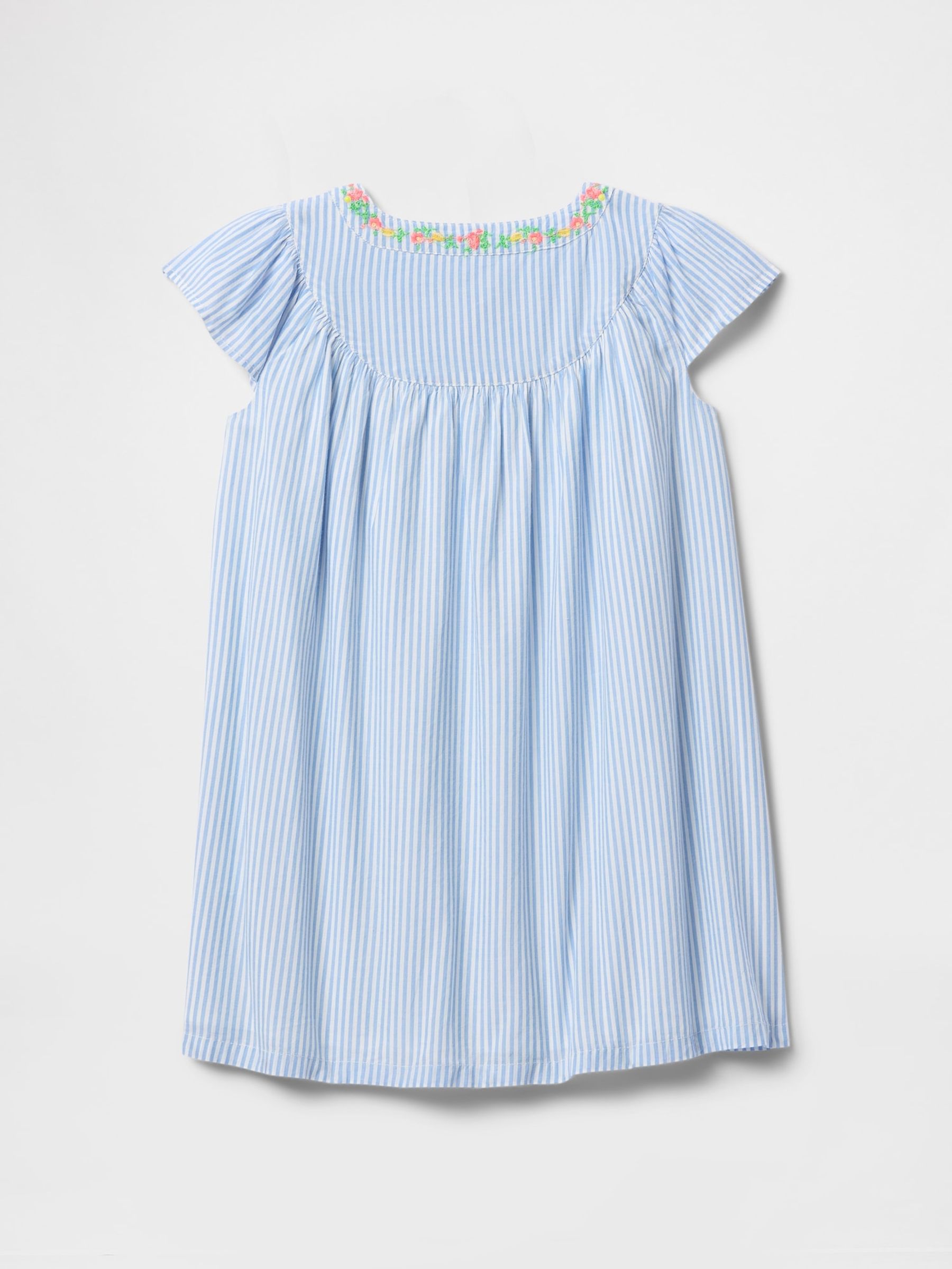 Blue Flutter-Sleeve Shirtdress (6mths-5yrs) - Image 3 of 3