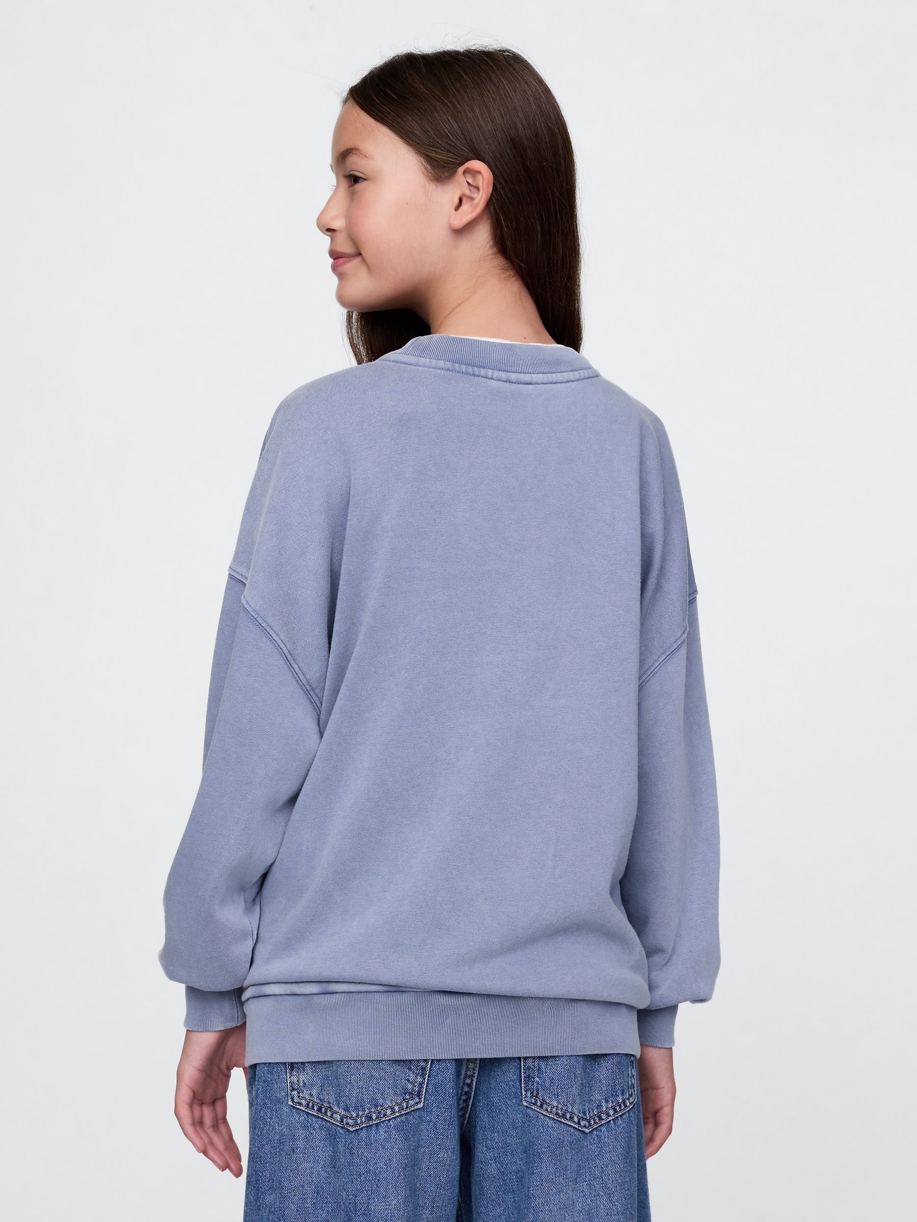Blue Logo Vintage Fleece-Lined Oversized Sweatshirt (4-13yrs) - Image 2 of 5