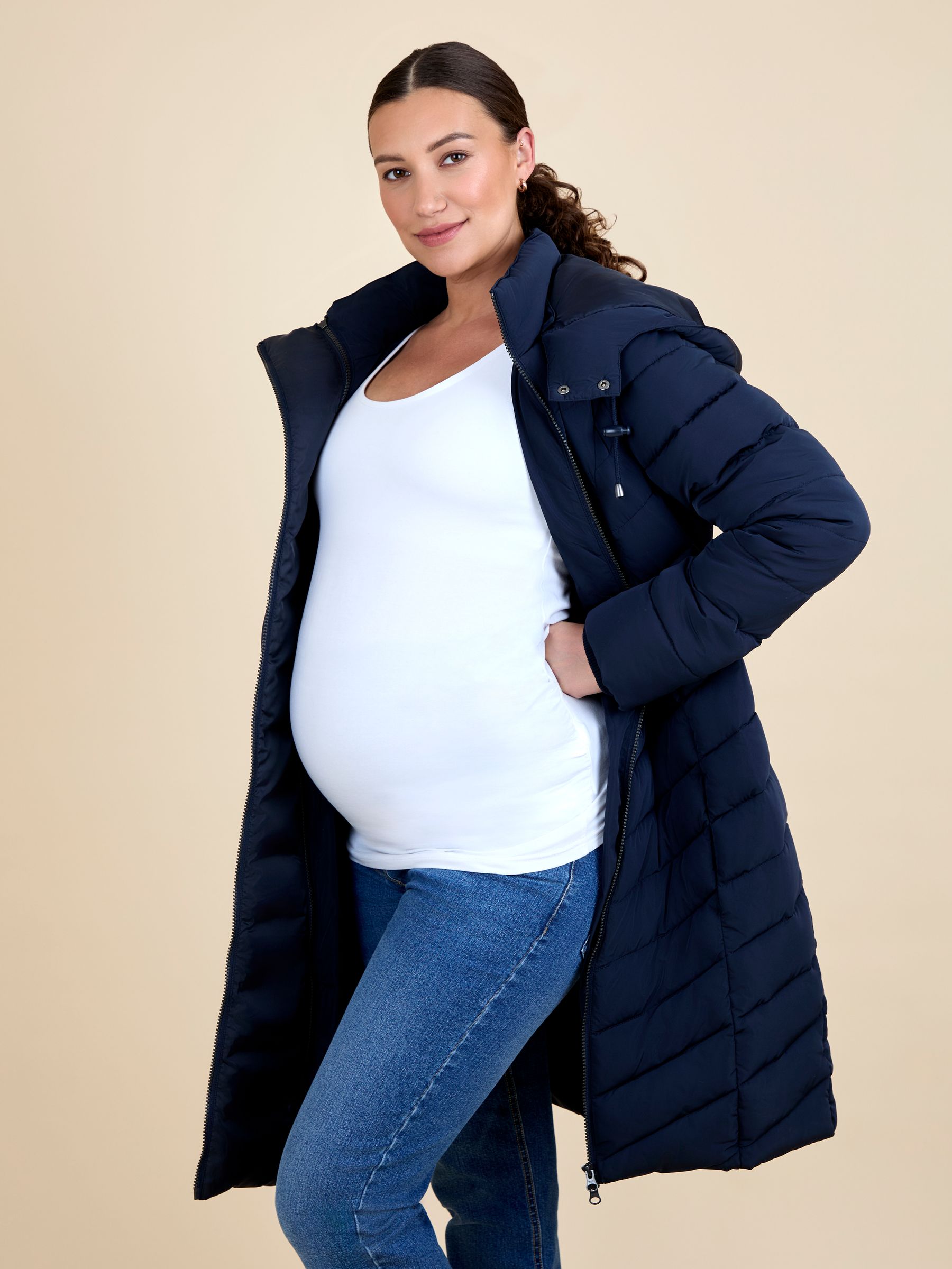 Navy 2-in-1 Maternity Puffer Coat - Image 4 of 5