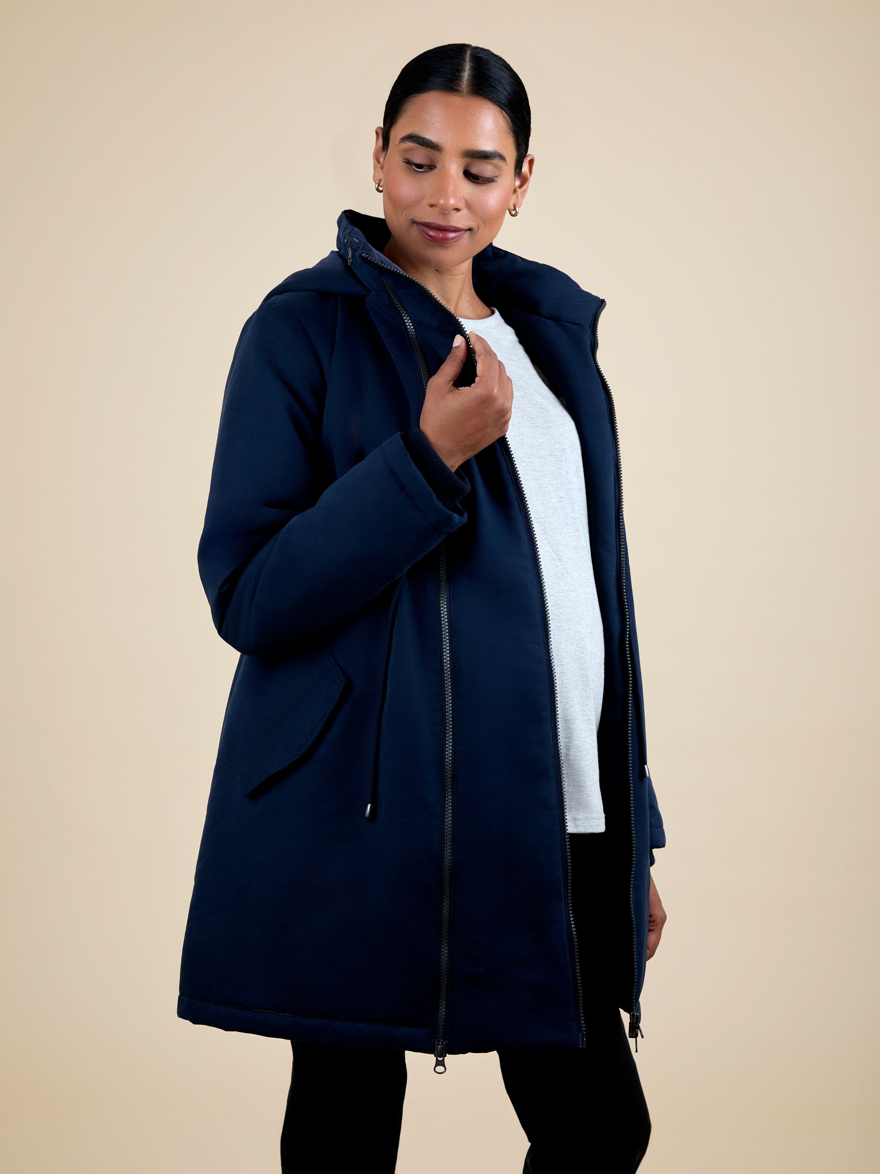 Navy 2-In-1 Padded Parka - Image 4 of 4