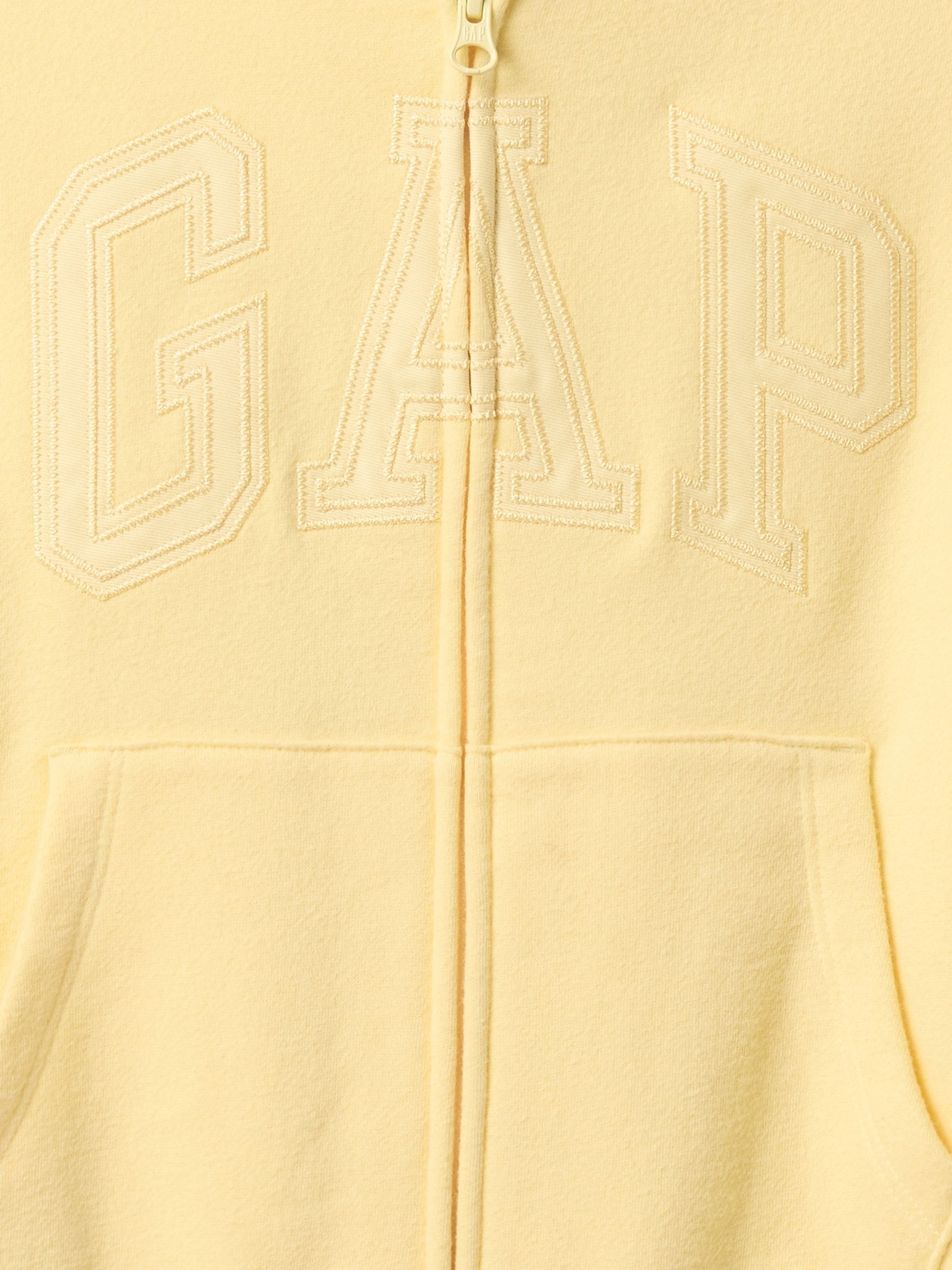 Butter Yellow Vintage Soft Oversized Logo Zip Up Hoodie (4-13yrs) - Image 5 of 5