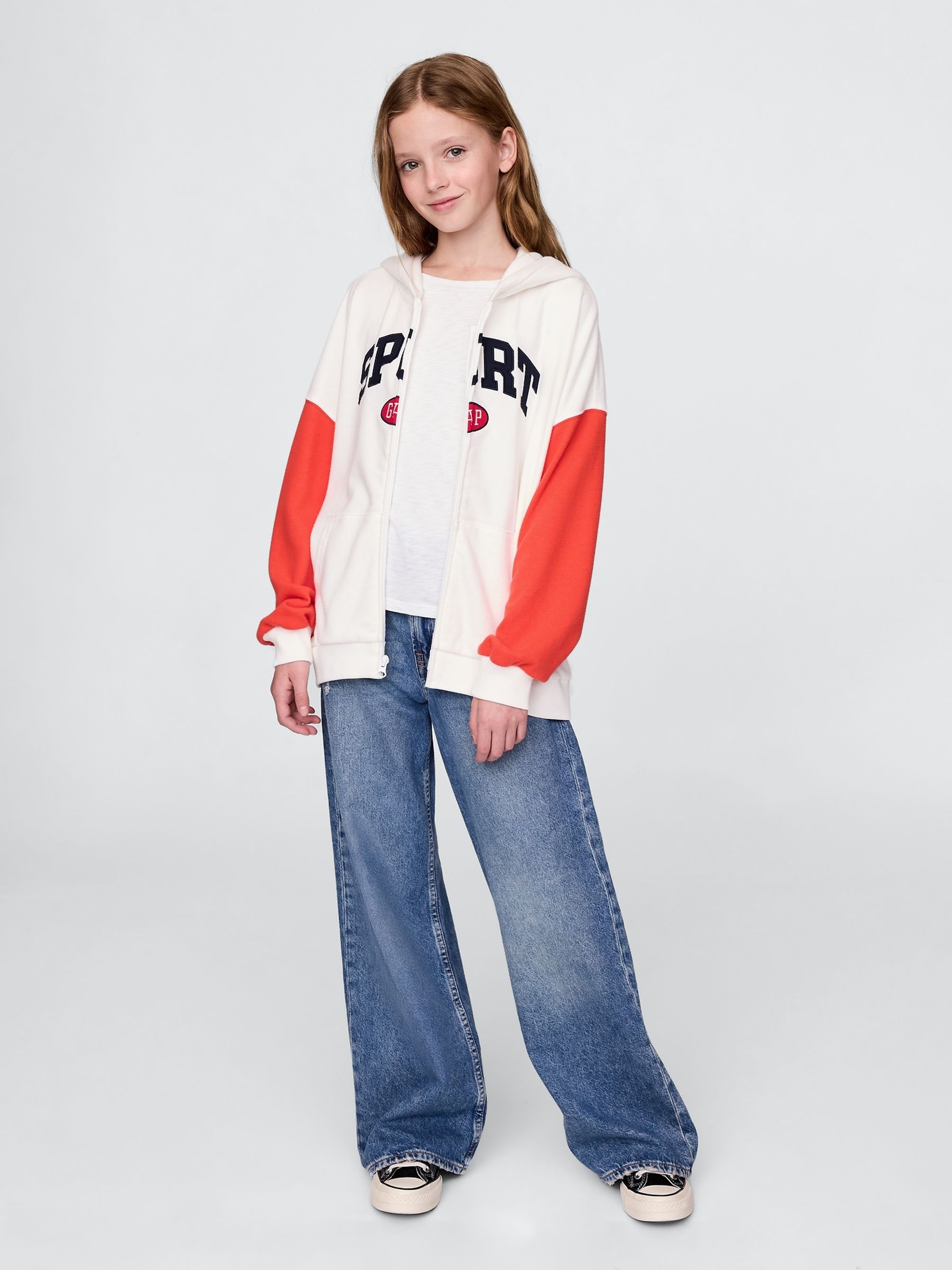 Cream Vintage Soft Full-Zip Sport Logo Hoodie (4-13yrs) - Image 3 of 5