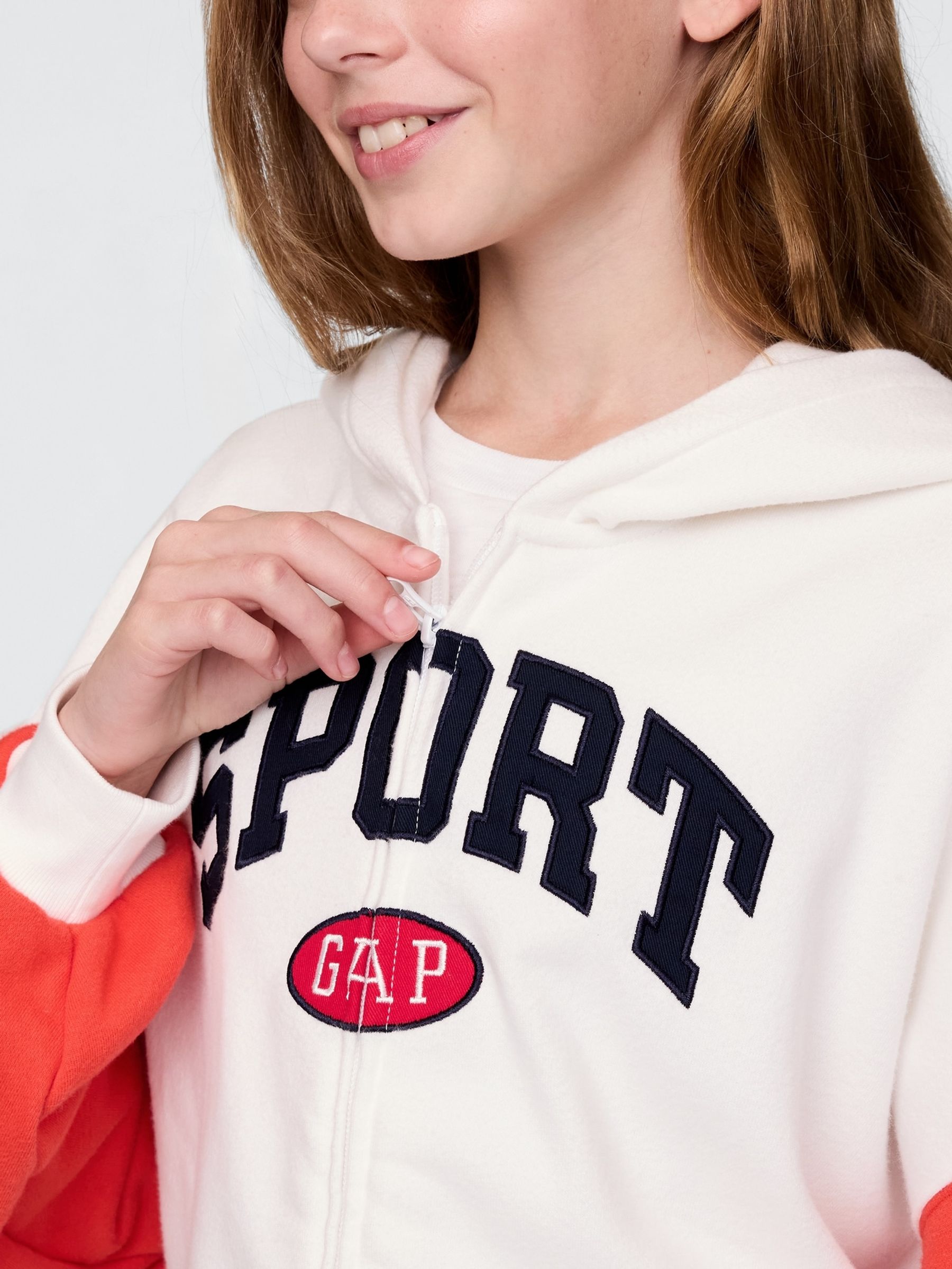 Cream Vintage Soft Full-Zip Sport Logo Hoodie (4-13yrs) - Image 4 of 5