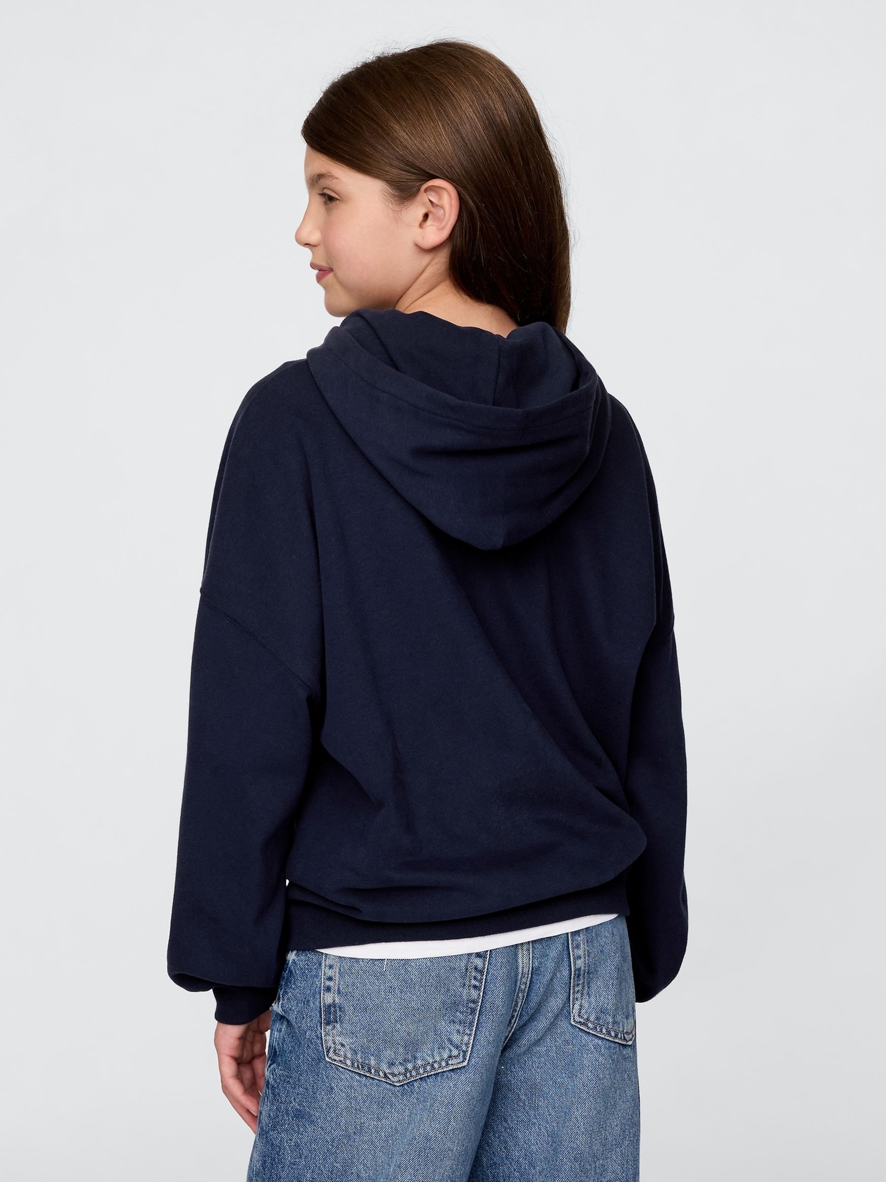 Navy Blue Vintage Soft Full-Zip Sport Logo Hoodie (4-13yrs) | Gap