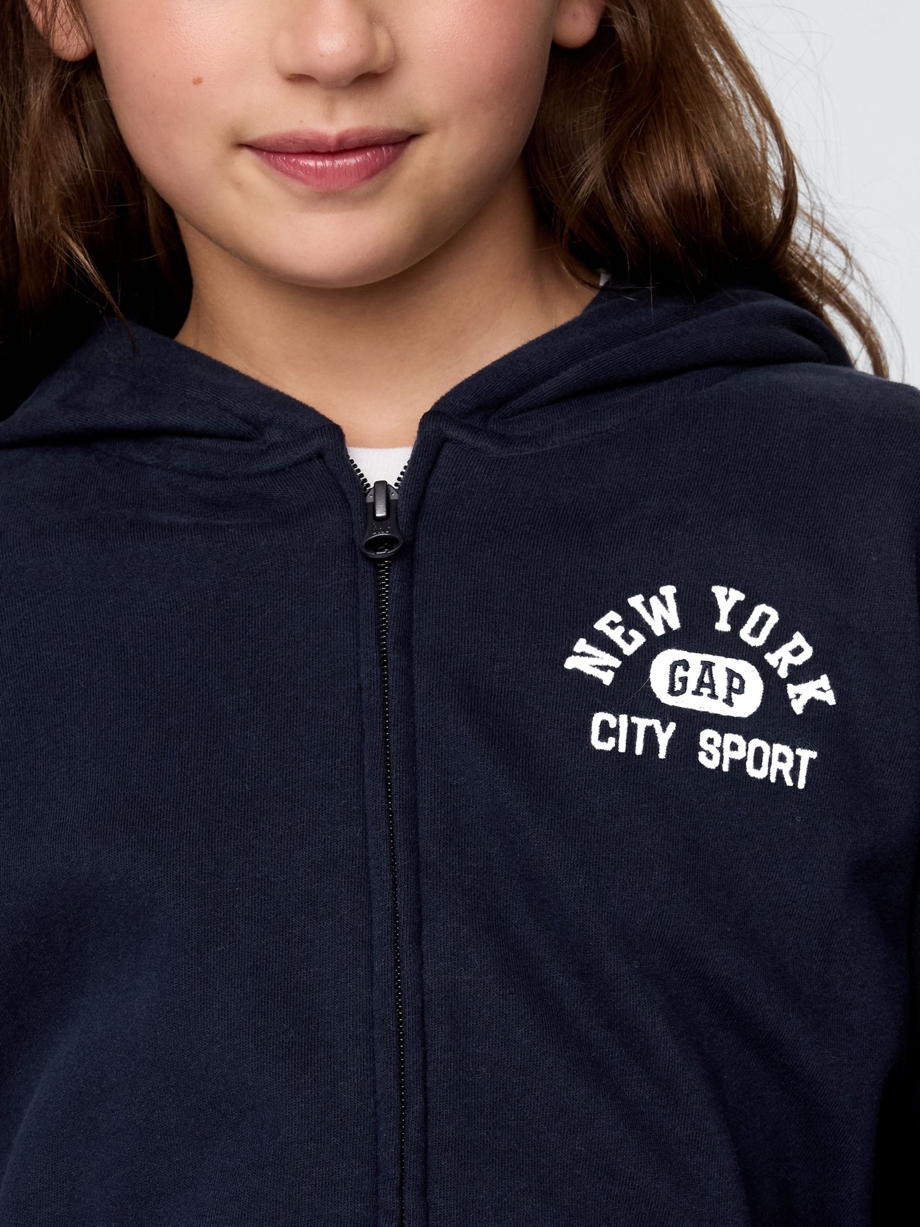 Navy Blue Vintage Soft Full-Zip Sport Logo Hoodie (4-13yrs) - Image 4 of 5