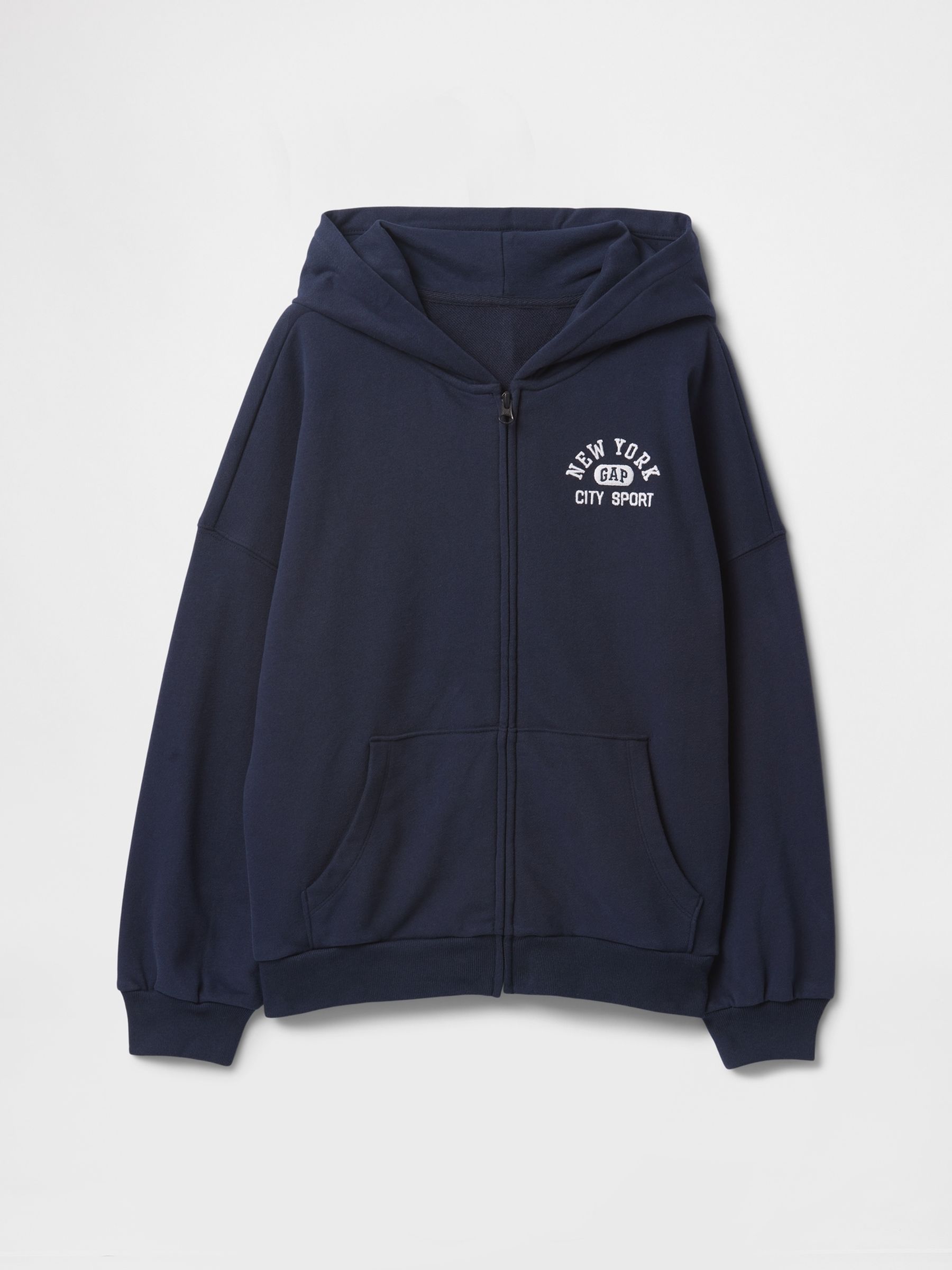 Navy Blue Vintage Soft Full-Zip Sport Logo Hoodie (4-13yrs) | Gap